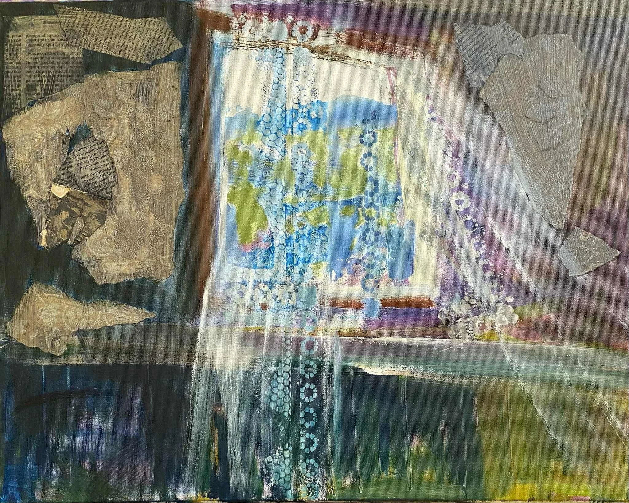“A Window Through Time”18x20 collage on canvas 280.00 SOLD