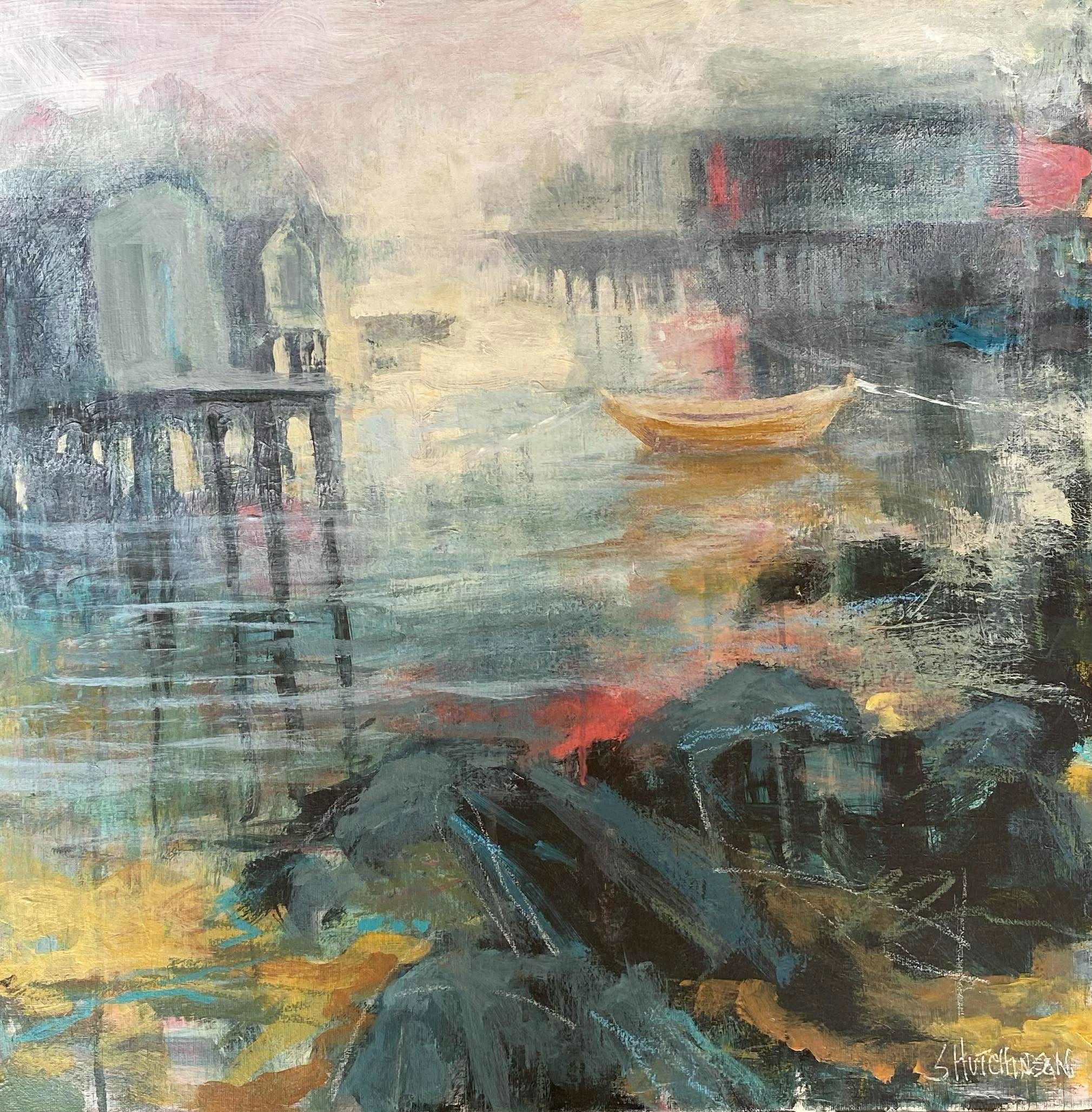 20x20 acrylic on canvas "Pea Soup” 320.00 Available at Jenny Jib, Lunenburg