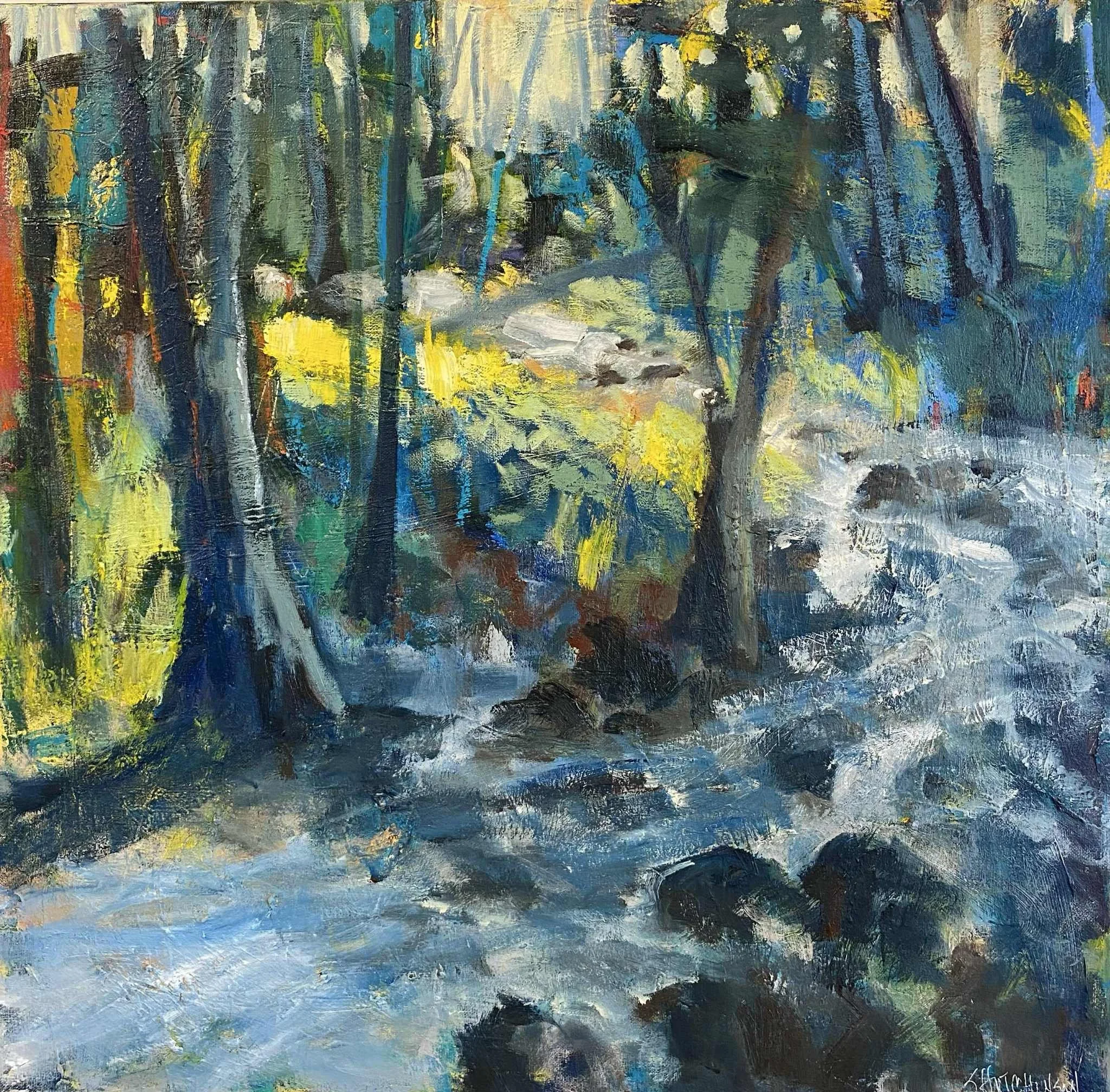 “Through the Branches” oil on canvas 525.00