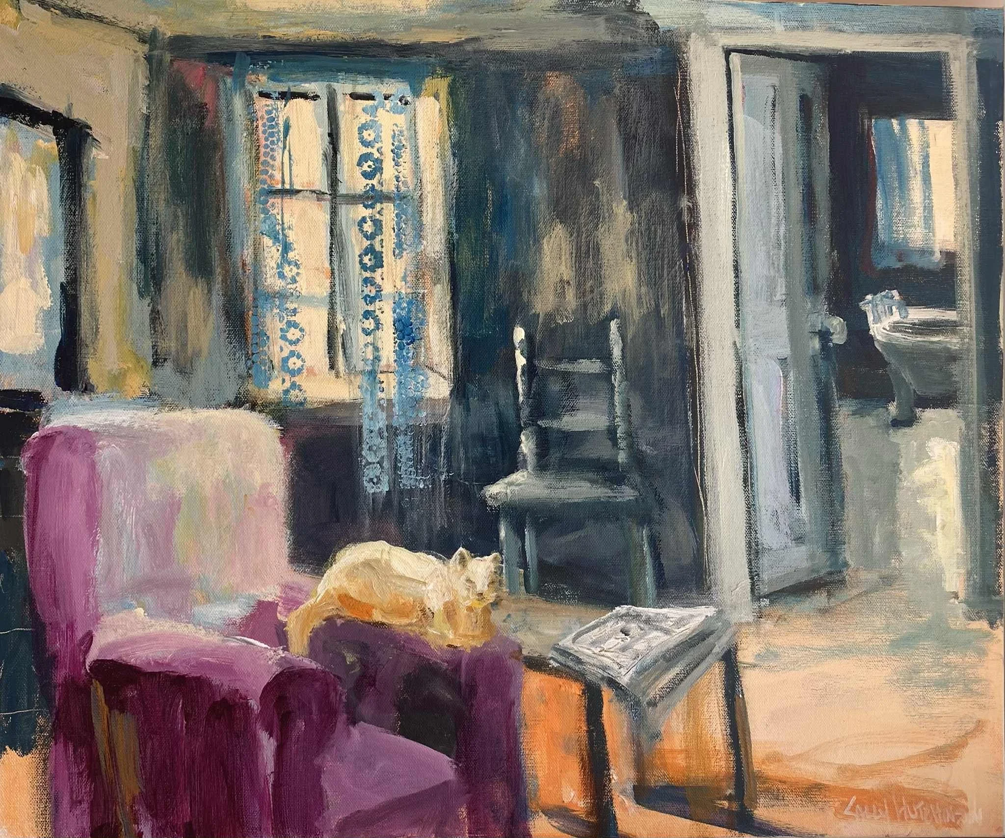 “ The Chair Where Memories Sit” 18x24 acrylic on canvas 380.00