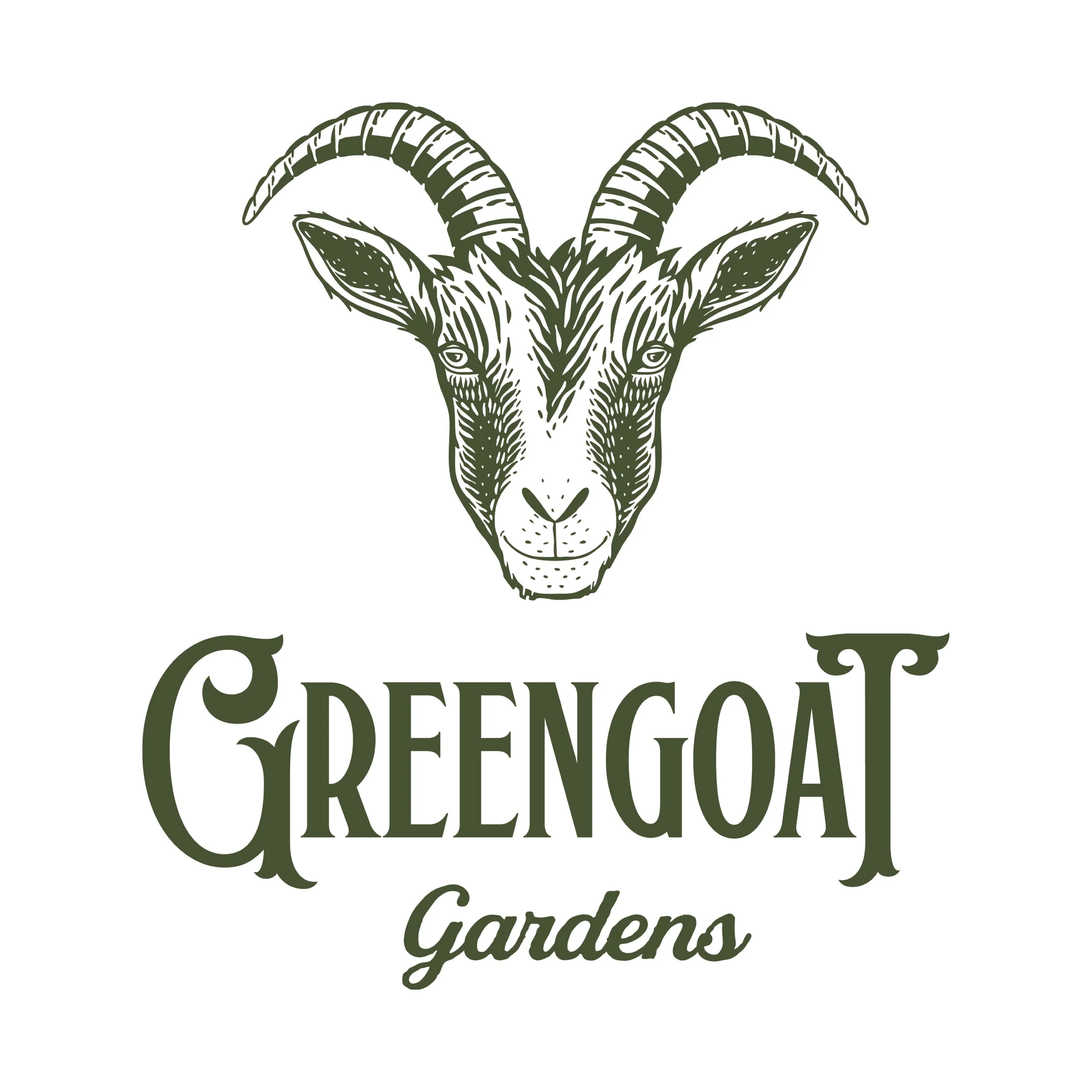 Illustration for Green Goat Gardens Logo, New Paltz, NY with Wild Cube Design