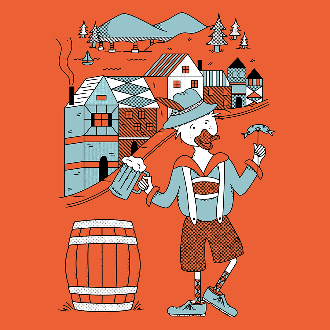 Illustration for Blue Duck Brewing Company 'Oktoberfest' Can - Kingston, NY
