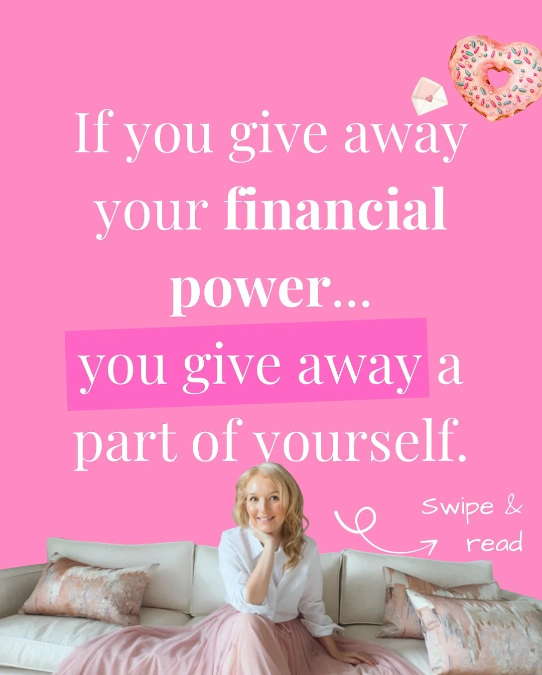 Yes, this was me! 🙋&zwj;♀️⁣
⁣
I spent my twenties and some of my thirties giving away my power.⁣
⁣
We think it&rsquo;s about the money, but actually, it&rsquo;s about the control. I&rsquo;d stopped making decisions for myself because I thought someo