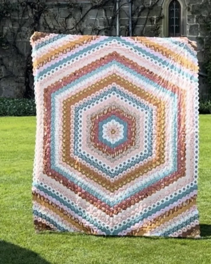 Hexagon Trip Around the World Quilt Pattern