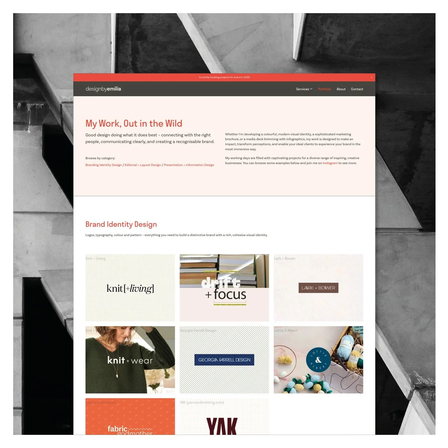 My latest portfolio is now live 🎨💻 

Explore my work across Brand Identity Design, Editorial + Layout Design and Presentation + Information Design on my website and pop me a message if you would like to find out more.

Currently Booking: From Octob