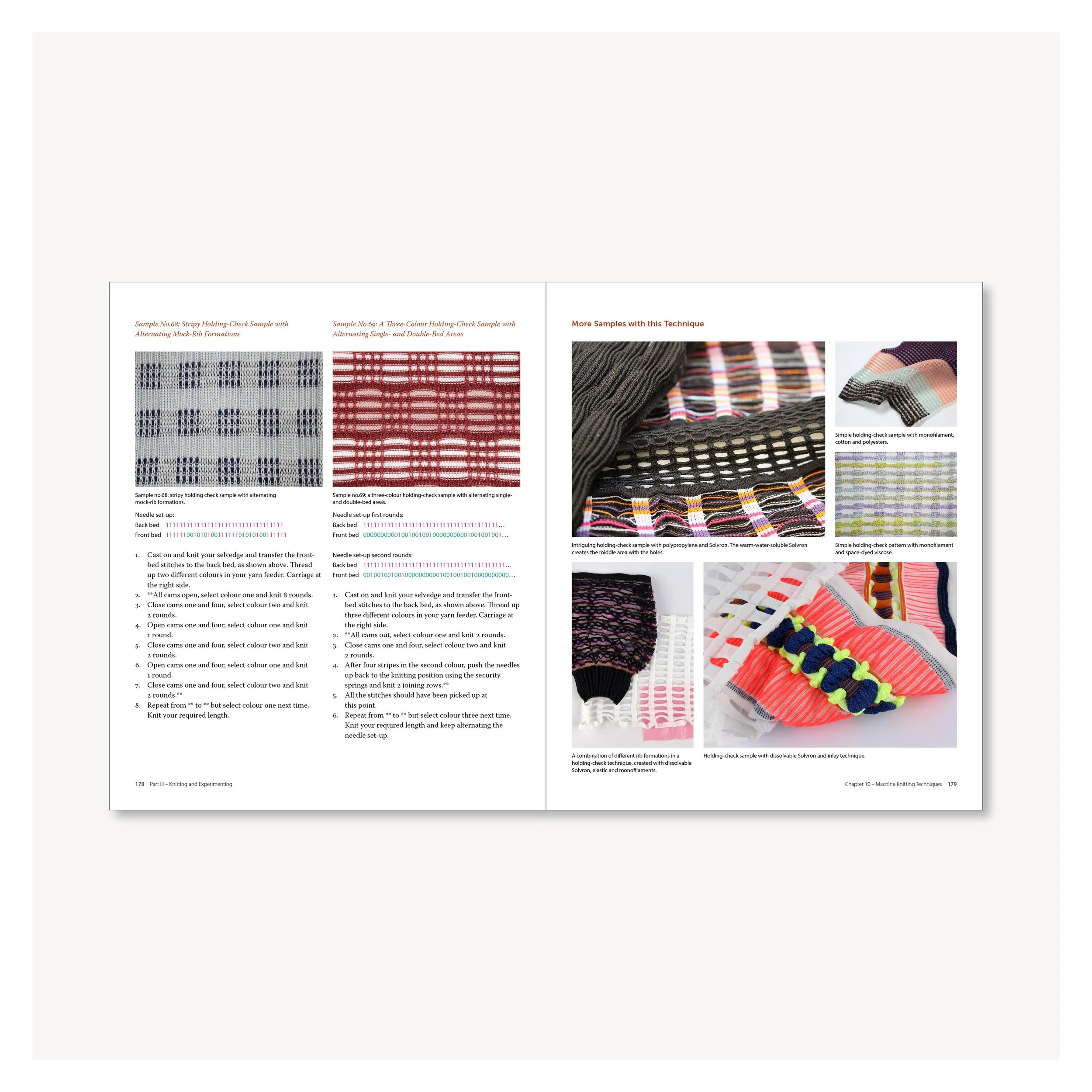 Page layout designs for Industrial Machine Knitting, a beautiful comprehensive guide featuring 100+ techniques by @knitluxe_studio, publishing this June.

Designed by me for @thecrowoodpress