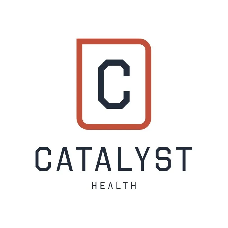 Logo for Catalyst Health featuring a large uppercase 'C' inside a red rounded rectangle with the word 'CATA­LYST' below and the word 'Health' underneath in smaller font.