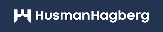 HusmanHagberg logotyp på mörkblå bakgrund.