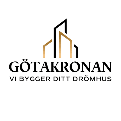 Logotyp för Götakronan med texten 'Vi bygger ditt drömhus'.