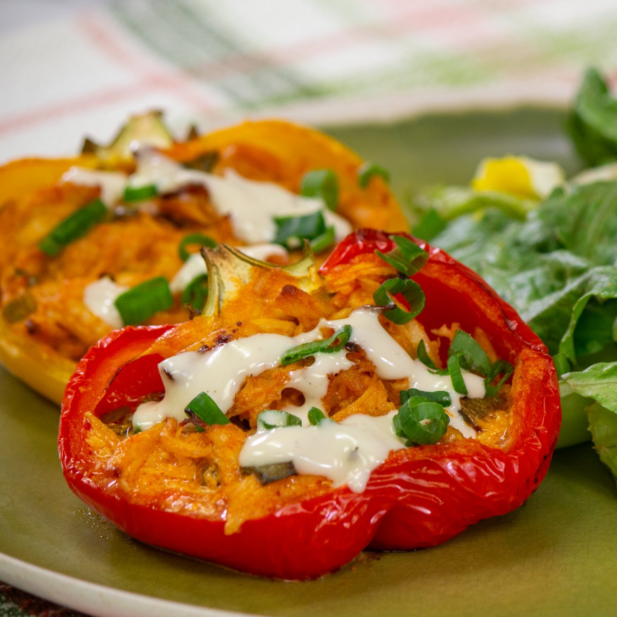 Spice things up with our buffalo chicken stuffed peppers recipe! Visit our blog to get the recipe and bring the heat to your table tonight.

#MidamarHalal #Halal #HalalRecipe #StuffedPeppers