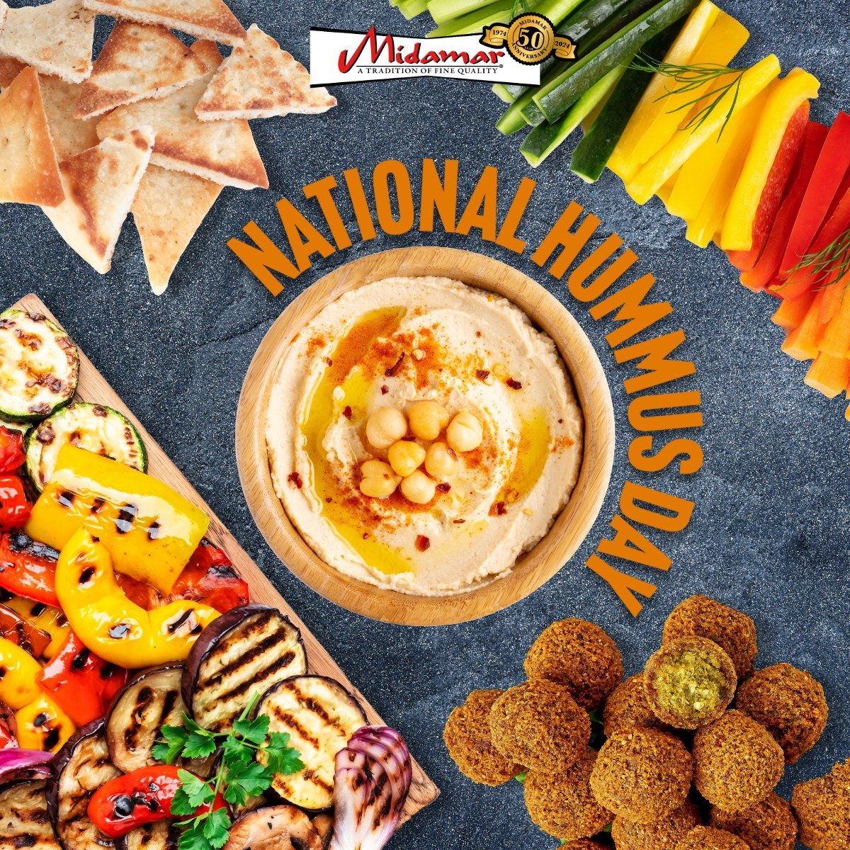 Happy National Hummus Day! We're curious: when it comes to hummus, what's your dipping companion of choice?	

#MidamarHalal #Halal #Hummus #NationalHummusDay
