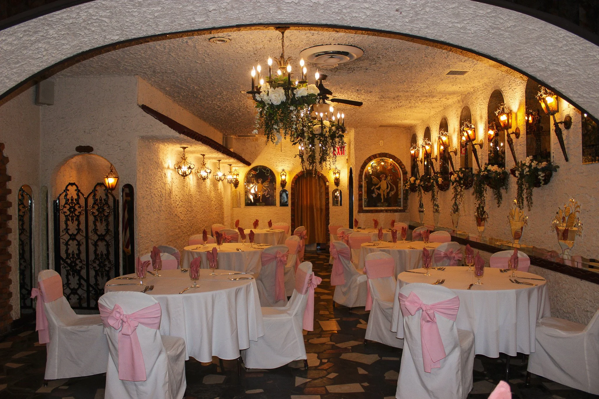 Intimate event setup in the Renaissance Room at Villa Russo banquet hall in Queens NY