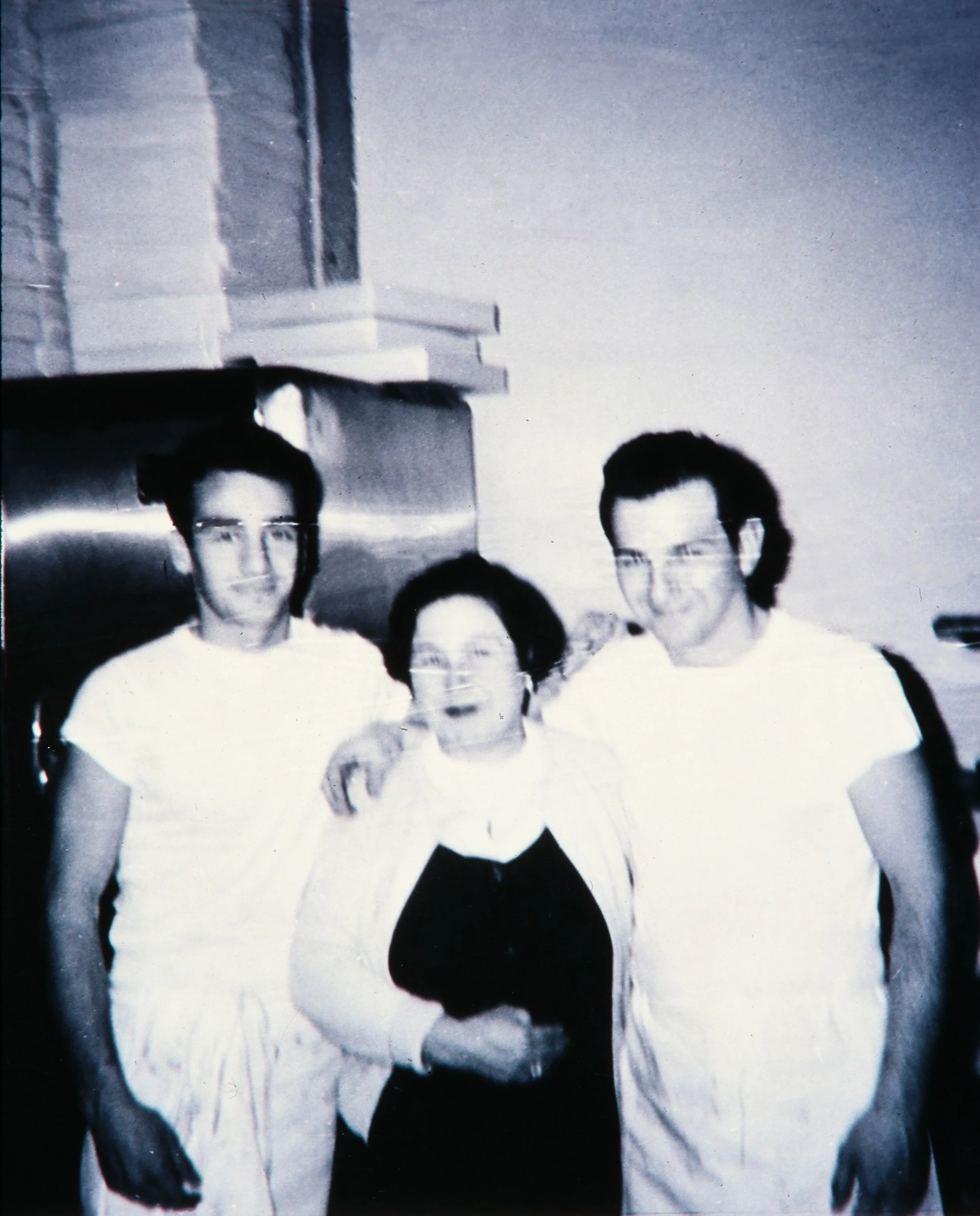 Joe Russo, Josephine Russo, and Frank Russo in the kitchen of Russo’s Pizzeria, 1954.
