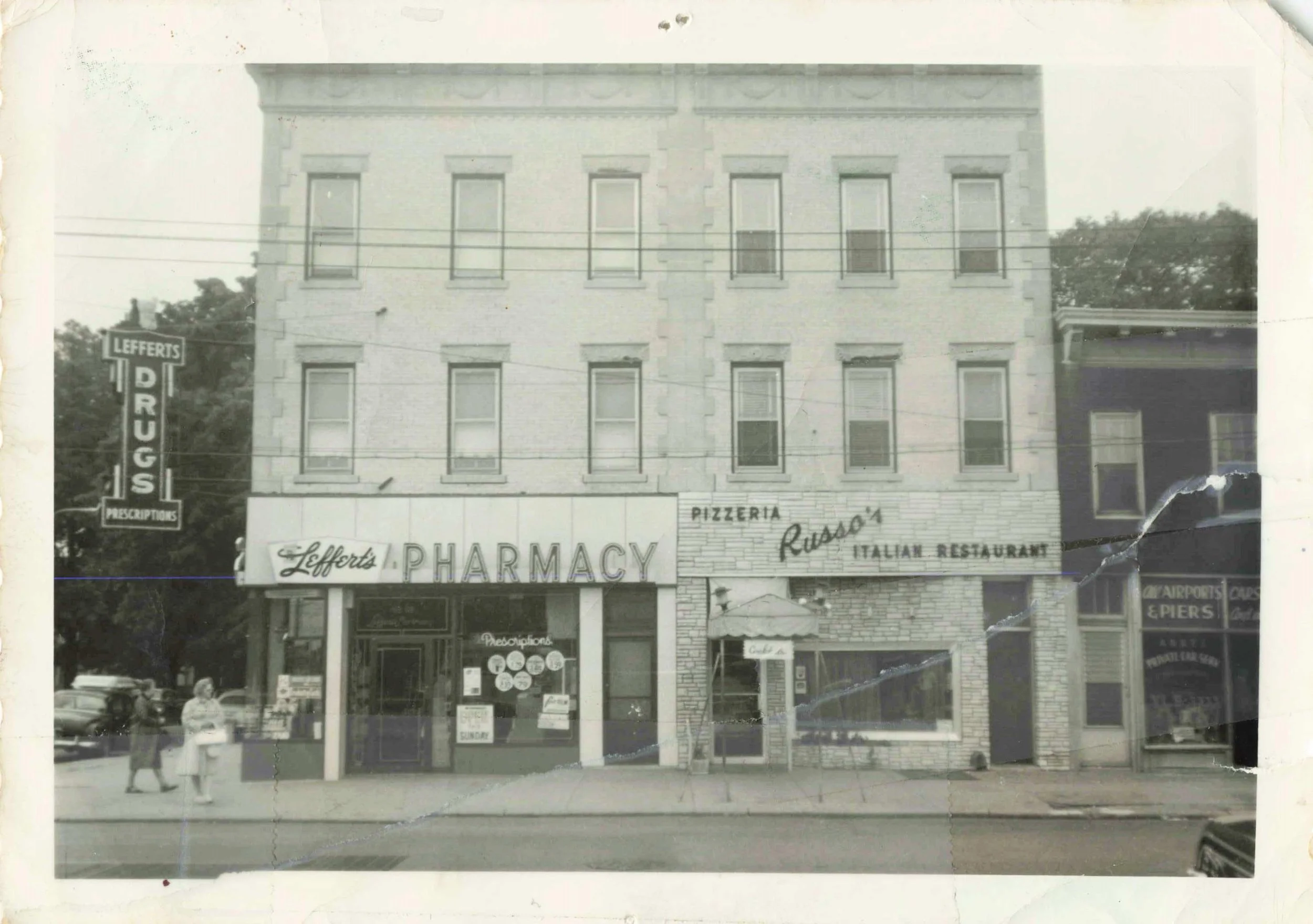 Russo’s Pizzeria storefront in Richmond Hill, Queens, circa 1958.