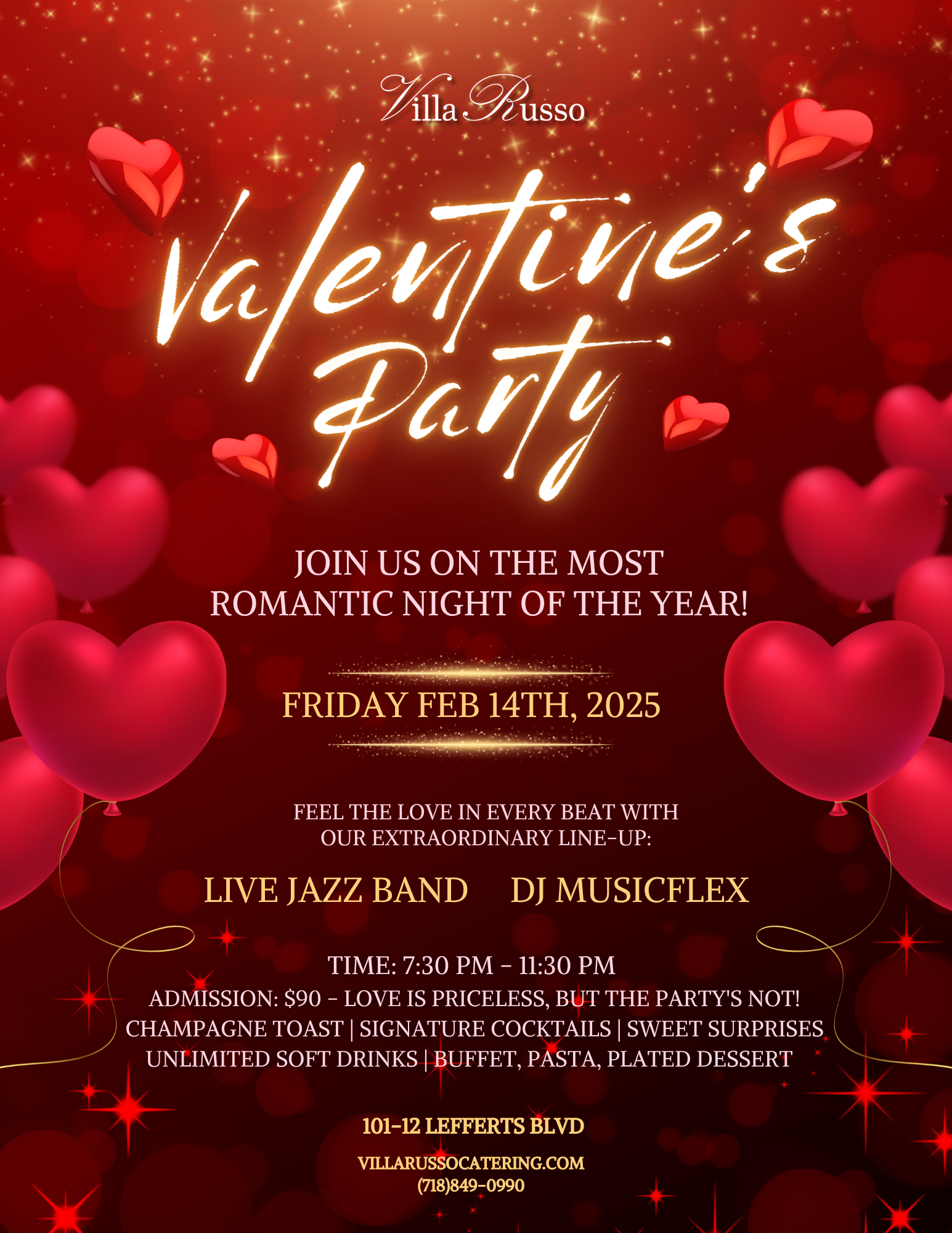 Red Elegant Romantic Valentine's Party Flyer .png