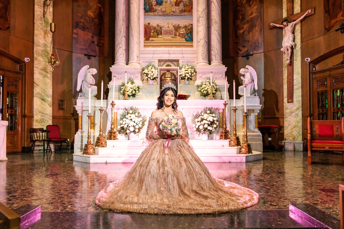 Quinceanera shoot in church
