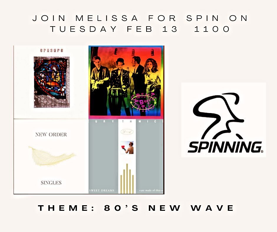 Melissa will be teaching spin on 2/13 at 11am! Come in and get your jam on with the 80&rsquo;s music beat! We are loving these music themes! #spin #taosspaandtennisclub #groupfitnessinstructor #spinning #spininstructor #taos