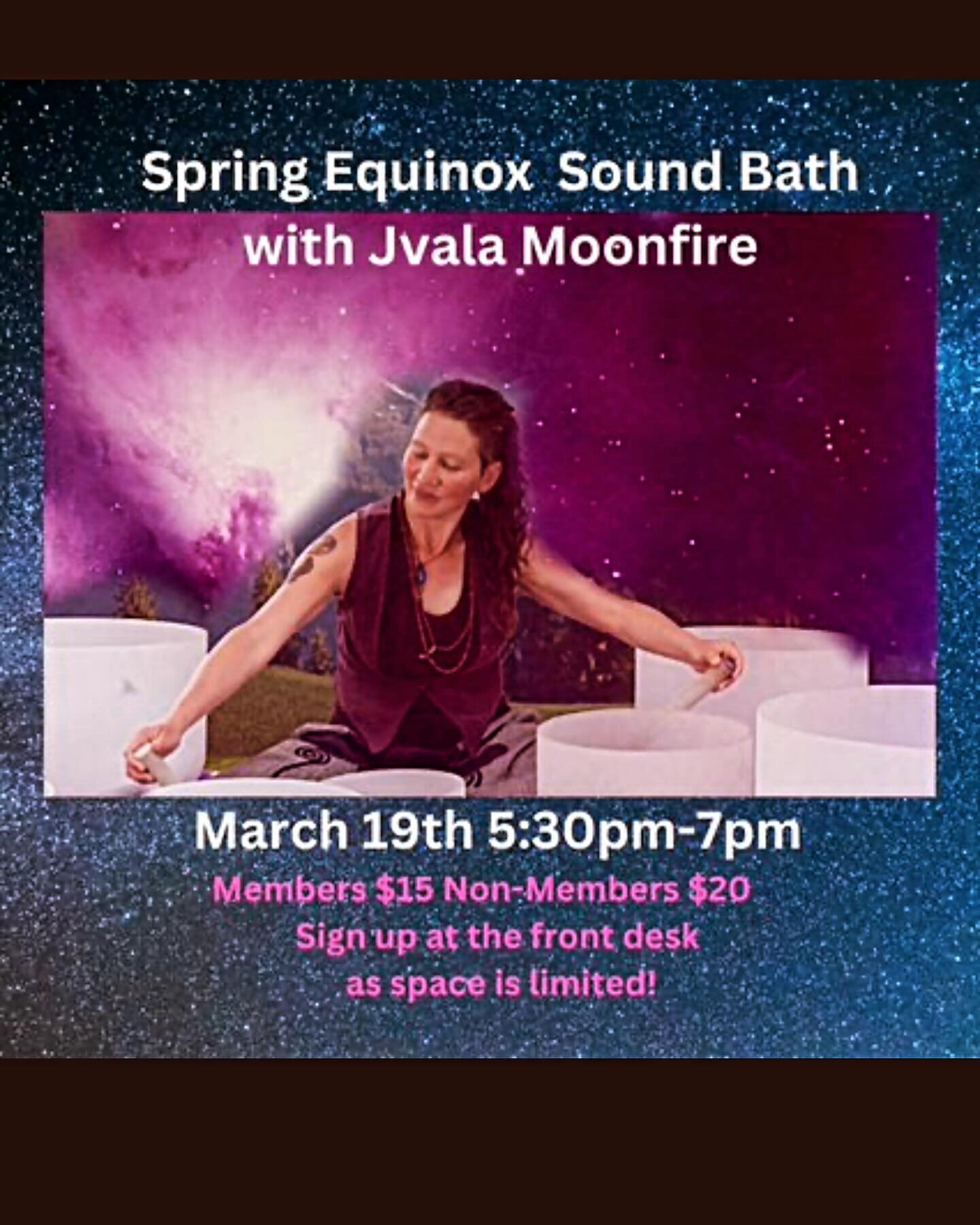 Come and join us for a beautiful meditative Spring Equinox Sound Bowl with Jvala Moonfire on the Equinox, March 19th 5:30pm-7pm! Sign up early as space is limited! #soundbowls #taosspaandtennisclub #meditation #equinox #springequinox #yoga #chantingm