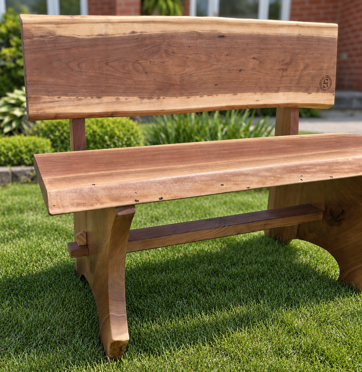 Live Edge Walnut Garden Bench