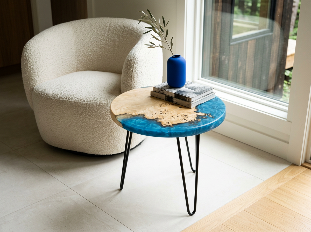 Round Mapa / Epoxy side table