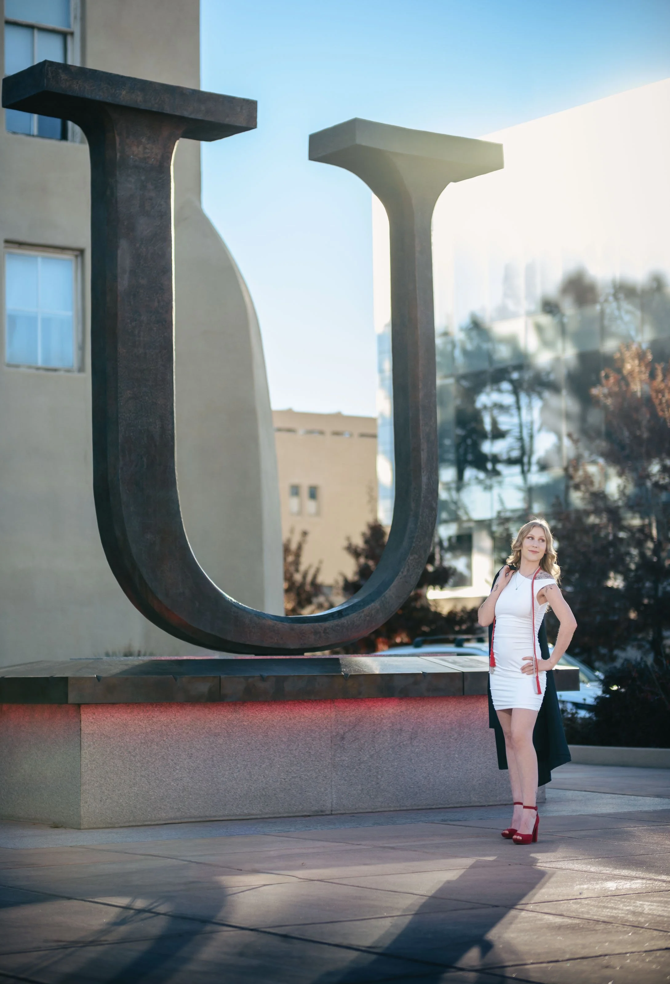 College graduation photographer Albuquerque, airy college graduation portraits, UNM graduation photography,  UNM Big U Photos