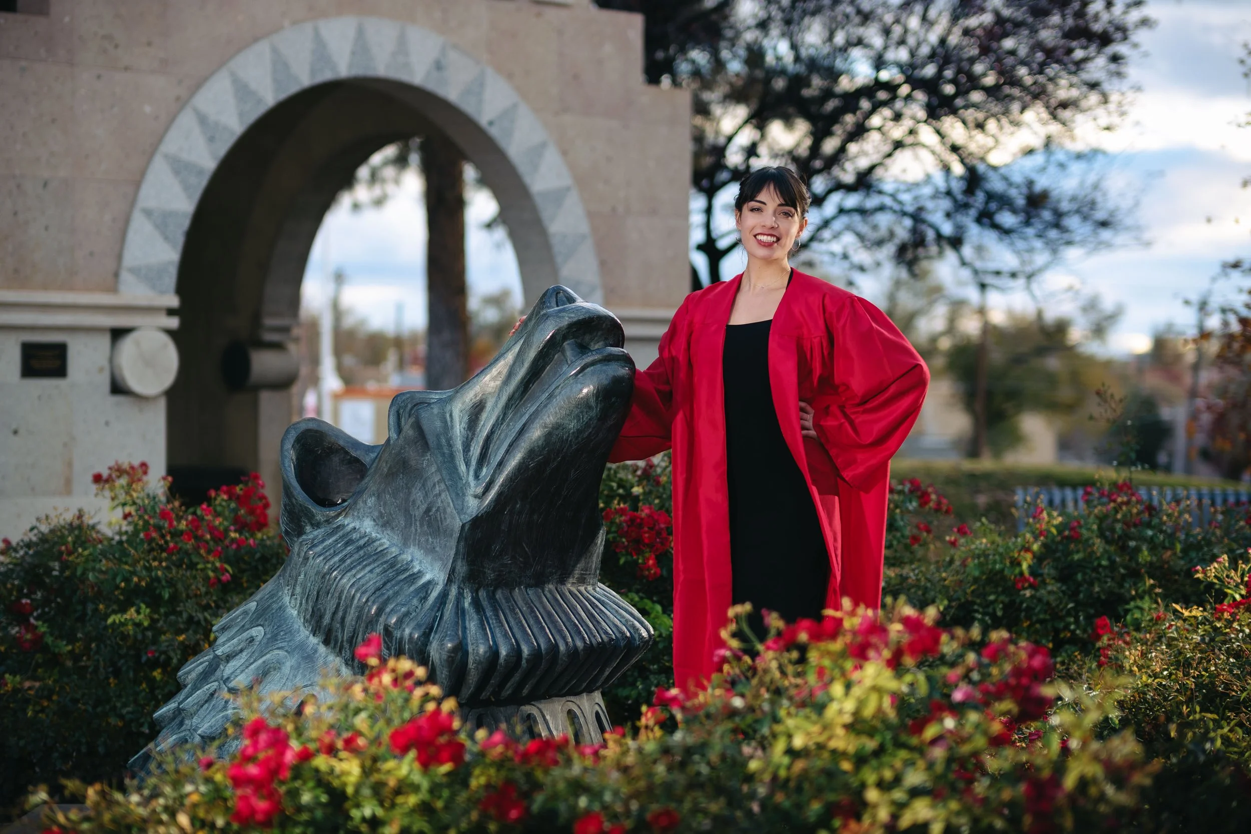 College graduation photographer Albuquerque, romantic college graduation portraits, UNM graduation photography,  UNM Big U Photos