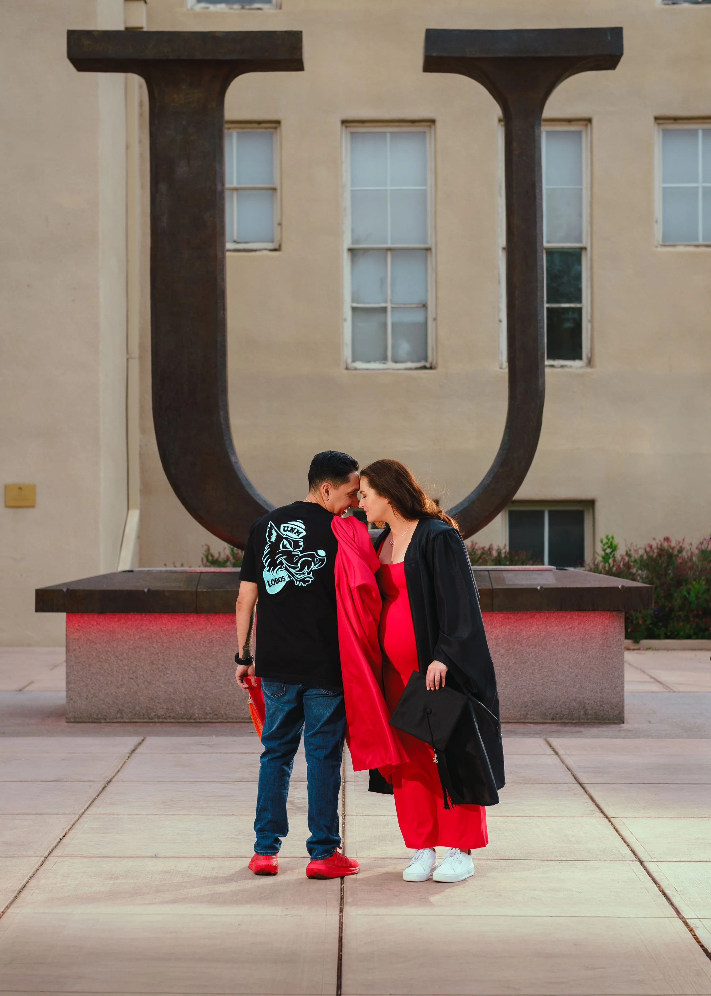 College graduation photographer Albuquerque, masters graduation portraits, UNM couples photos, UNM official photographer, UNM Maternity portraits