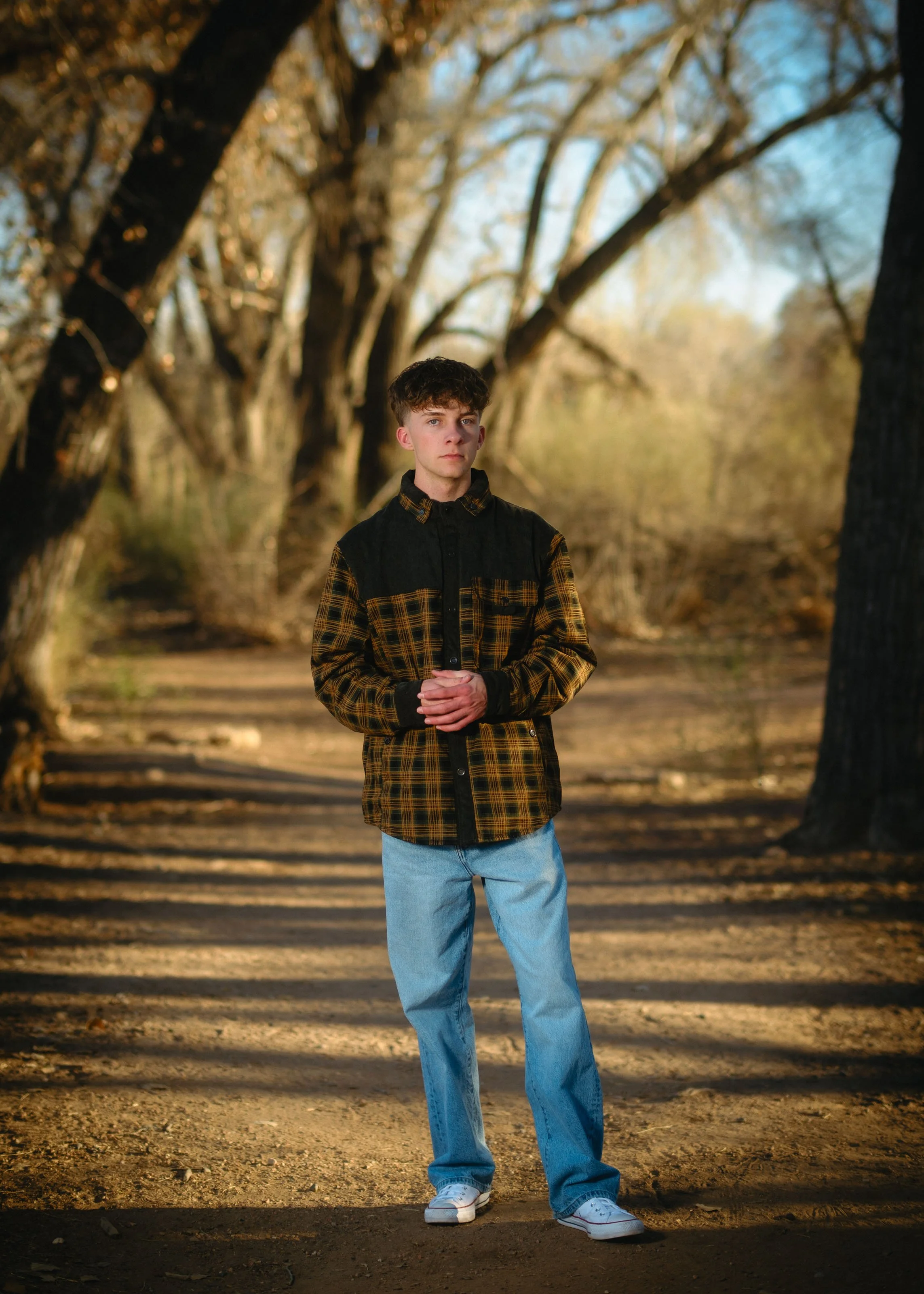 high school senior photos Albuquerque, Albuquerque senior photographer, senior portraits Albuquerque New Mexico, outdoor senior photos Albuquerque bosque, senior pictures Albuquerque golden hour, male high school senior portraits Albuquerque