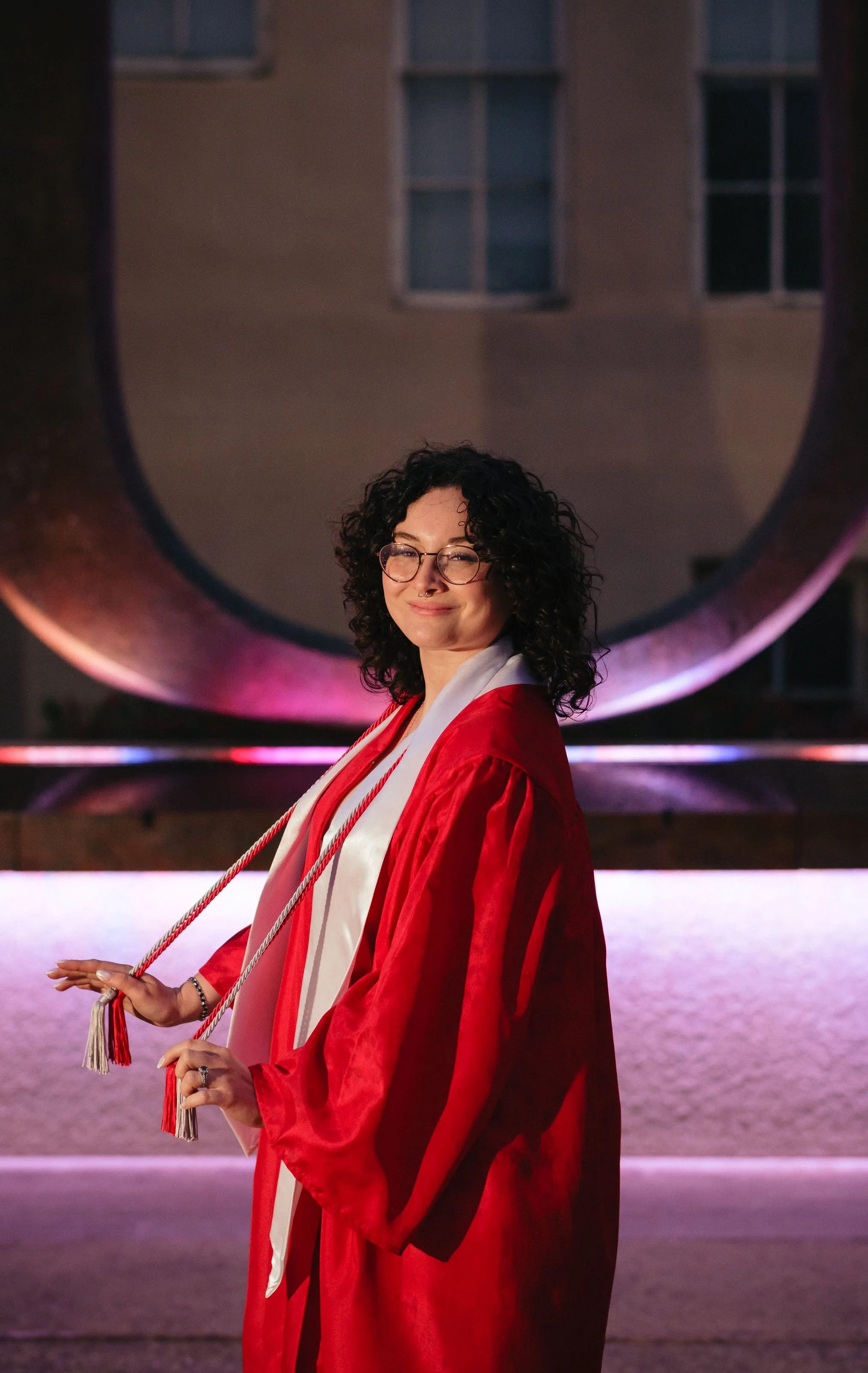 College graduation photographer Albuquerque, beautiful woman UNM graduate, UNM night photography photos, UNM graduation photographer