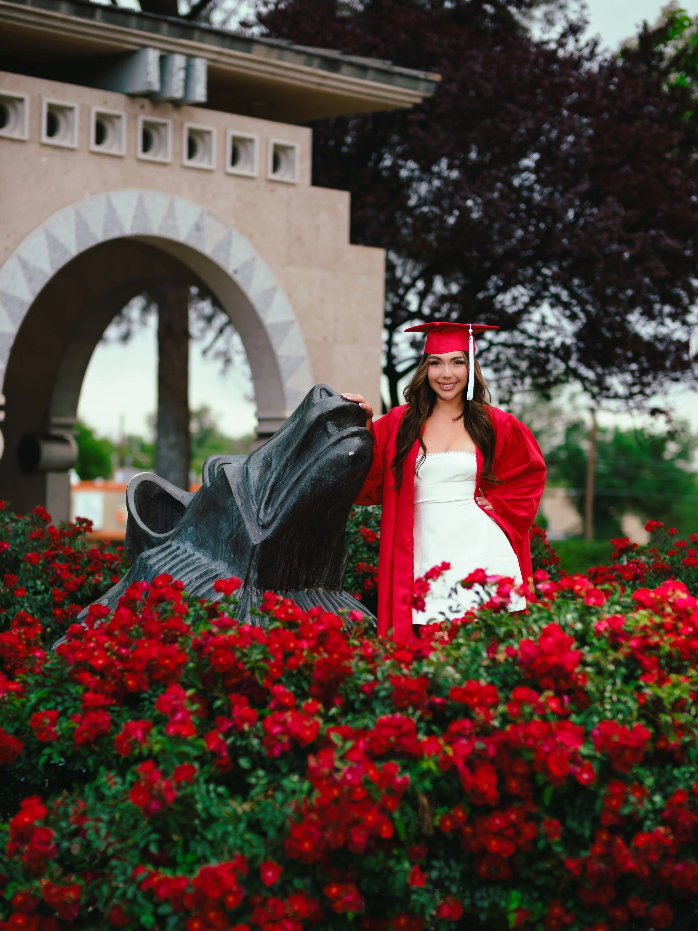 College graduation photographer Albuquerque, romantic college graduation portraits, UNM graduation photography,  UNM Big U Photos