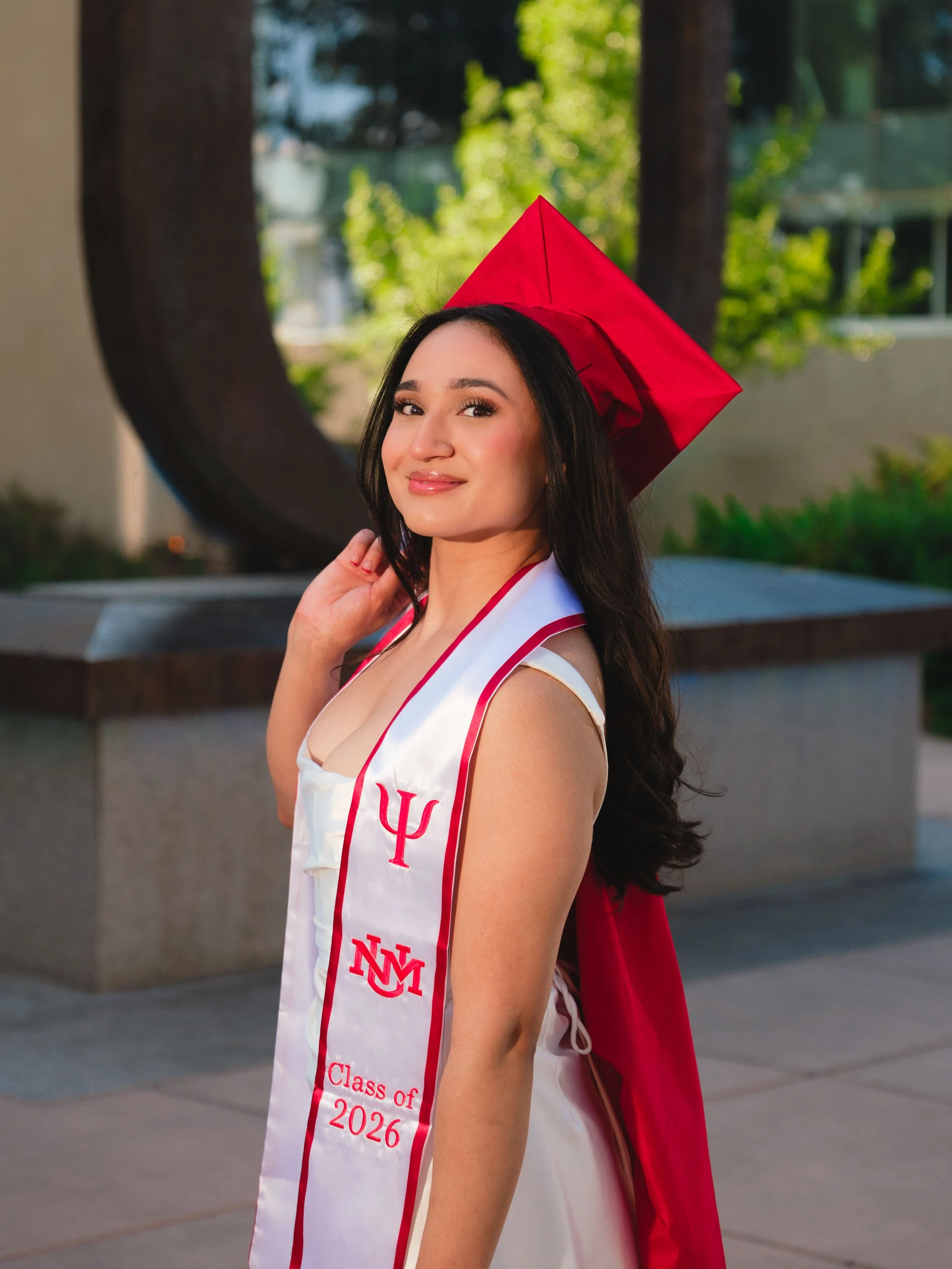College graduation photographer Albuquerque, romantic college graduation portraits, UNM graduation photography,  UNM Big U Photos