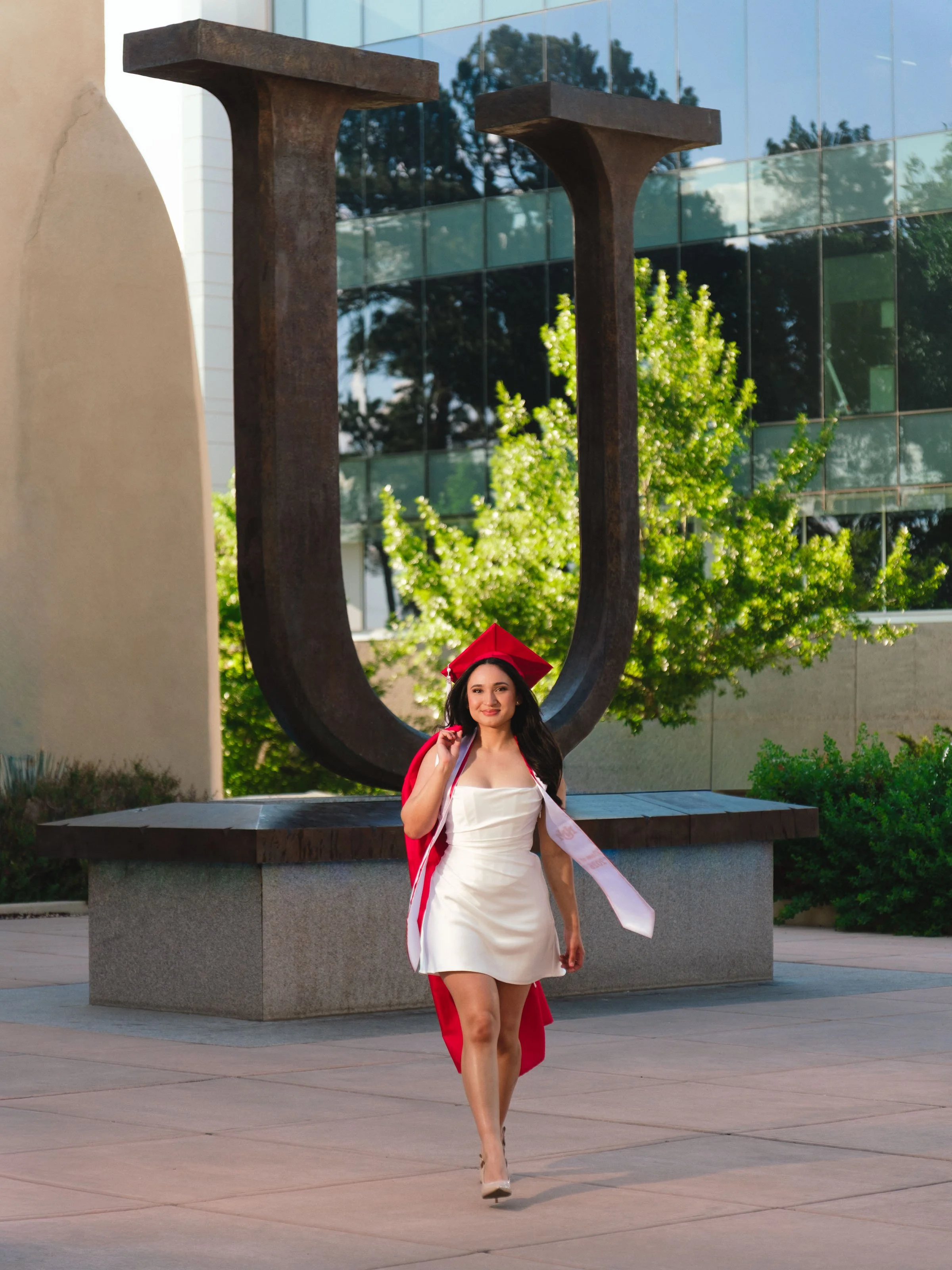 College graduation photographer Albuquerque, romantic college graduation portraits, UNM graduation photography,  UNM Big U Photos