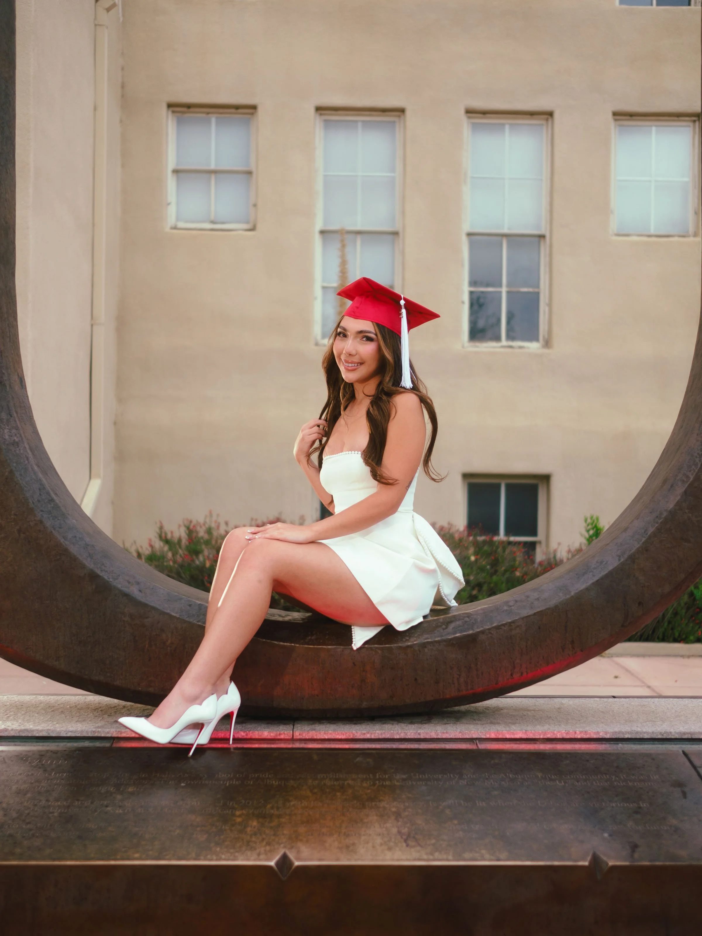 College graduation photographer Albuquerque, romantic college graduation portraits, UNM graduation photography,  UNM Big U Photos