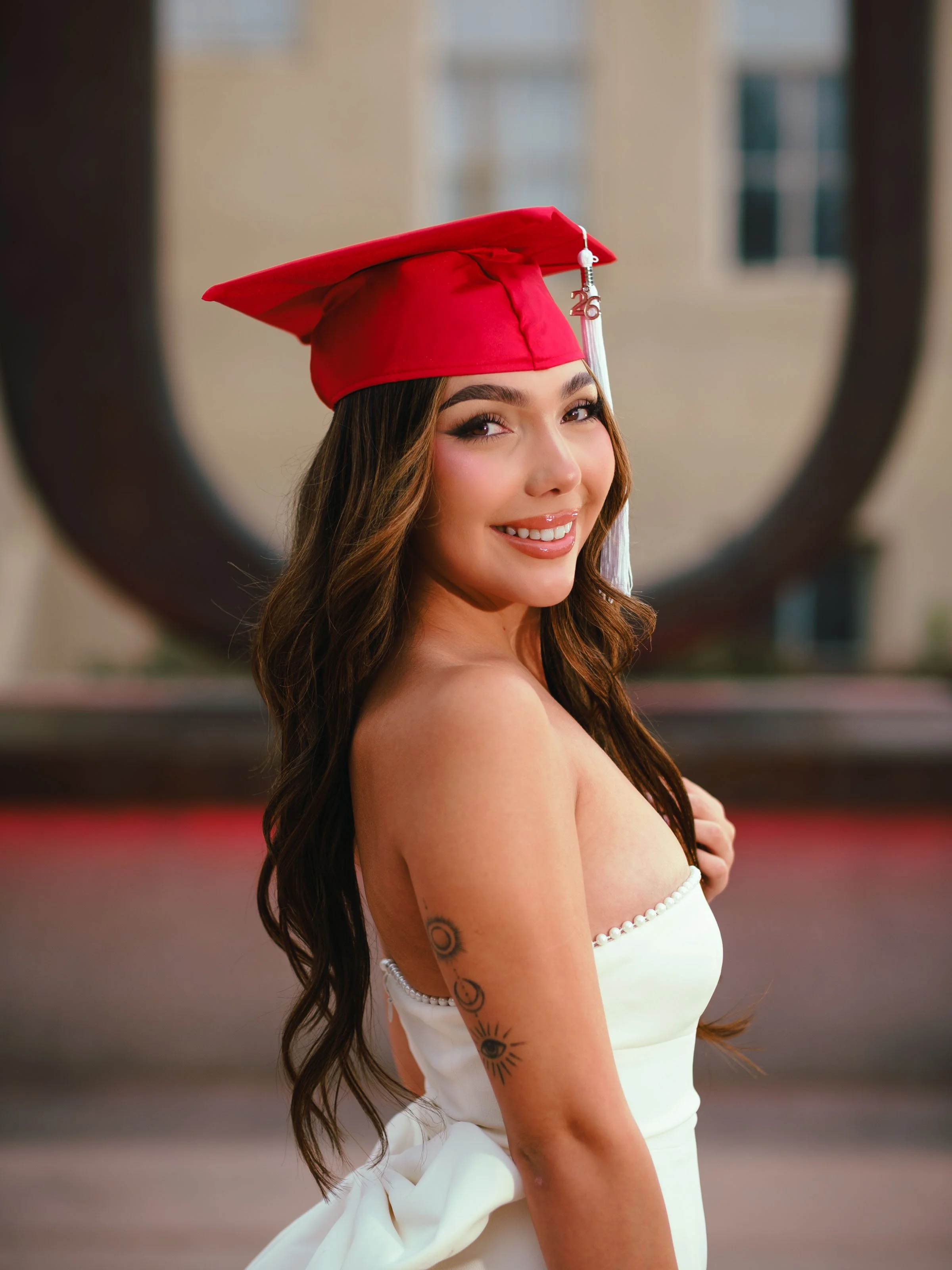 College graduation photographer Albuquerque, romantic college graduation portraits, UNM graduation photography,  UNM Big U Photos