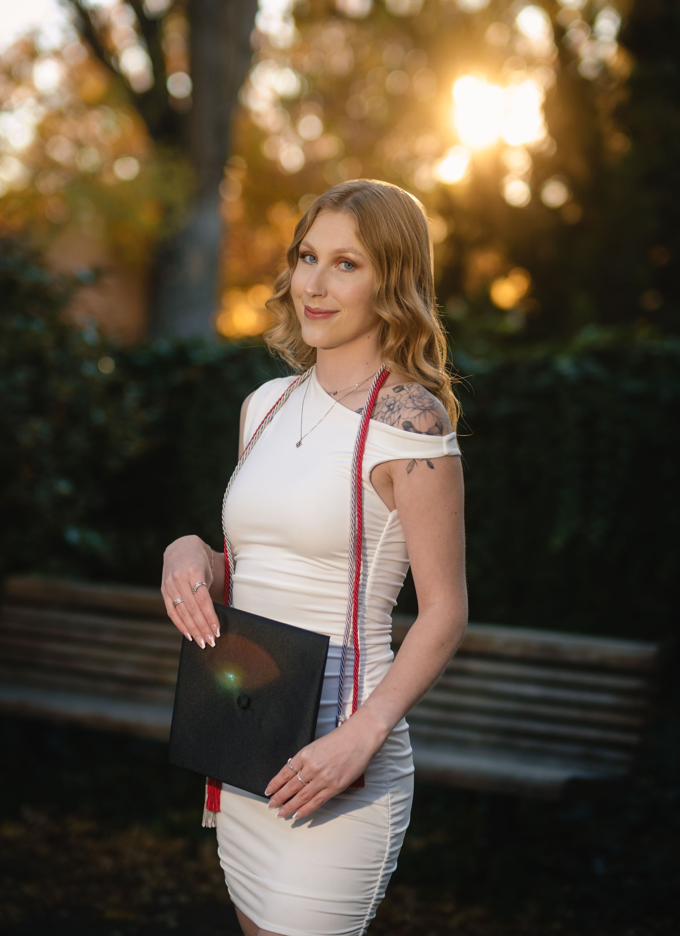 College graduation photographer Albuquerque, golden hour college graduation portraits, UNM graduation photography,  UNM Big U Photos