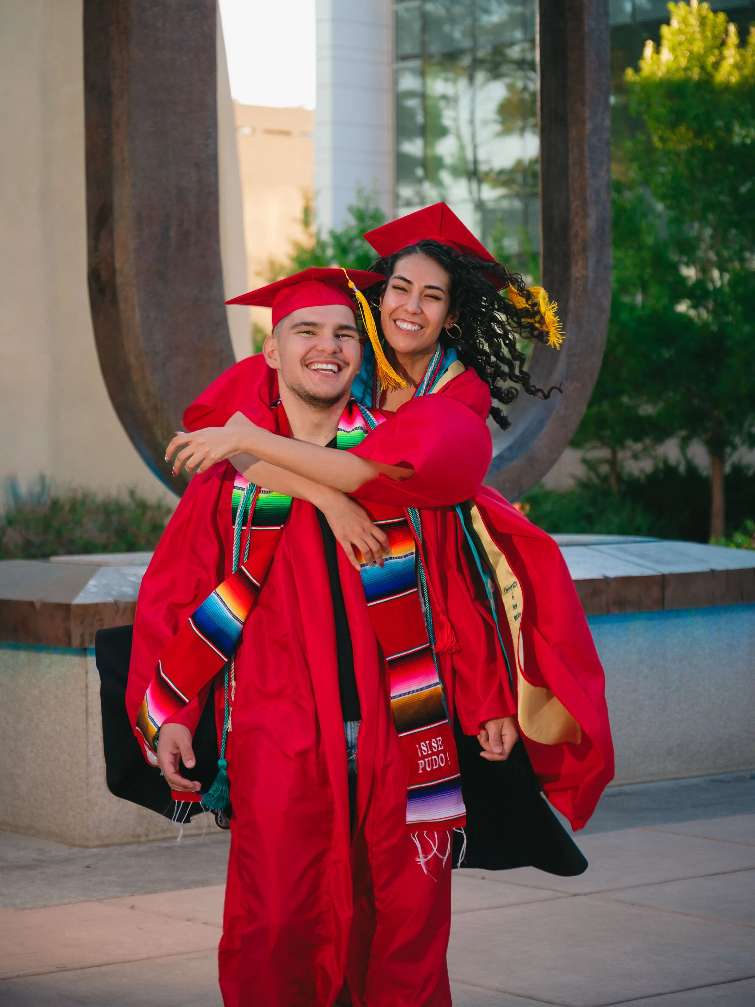 College graduation photographer Albuquerque, romantic college graduation portraits, UNM graduation photography,  UNM Couples photo