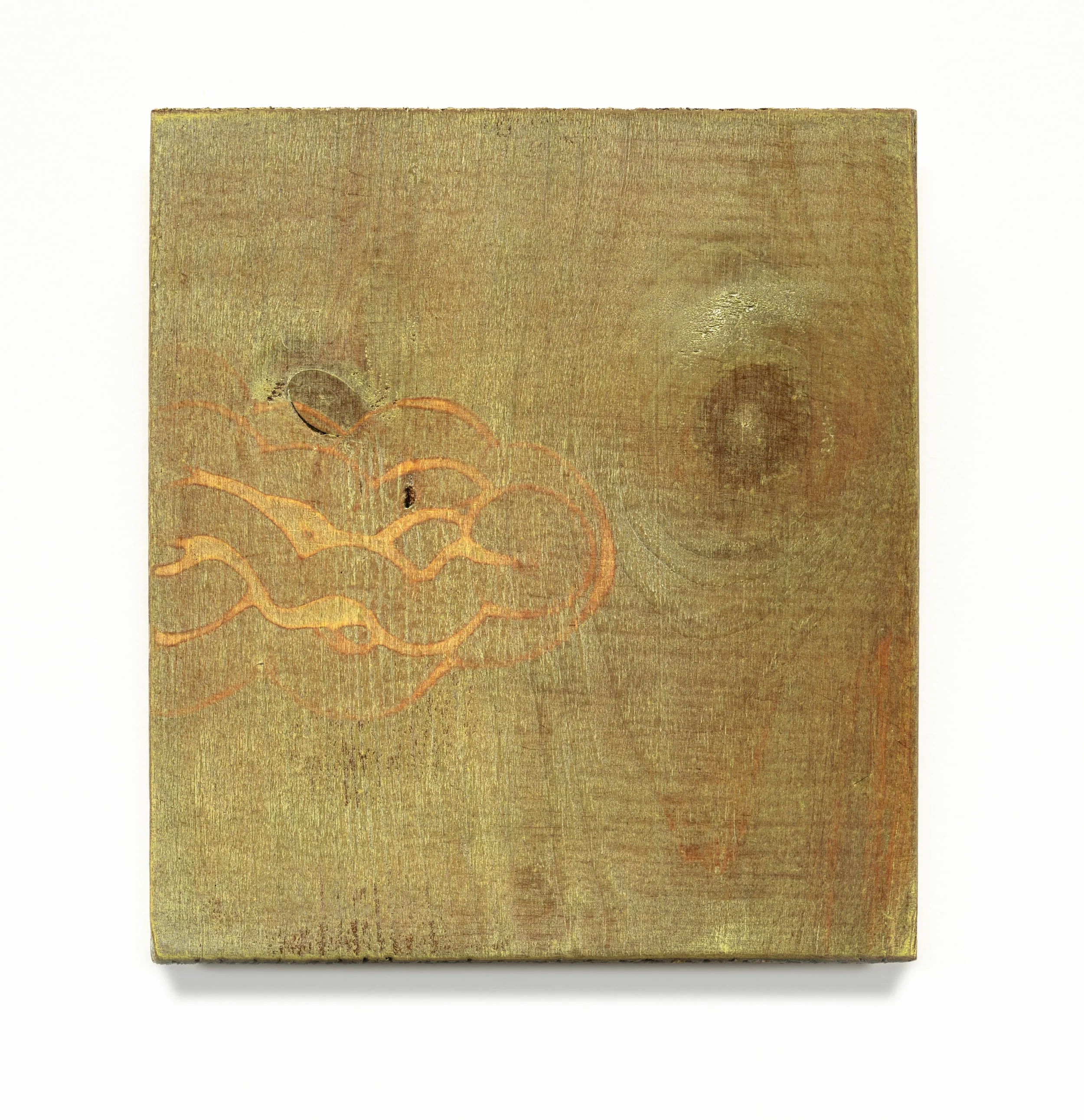 From Wind or Sky or Myth (figment) 2025 6 x 5.5 inches Acrylic on raw pine