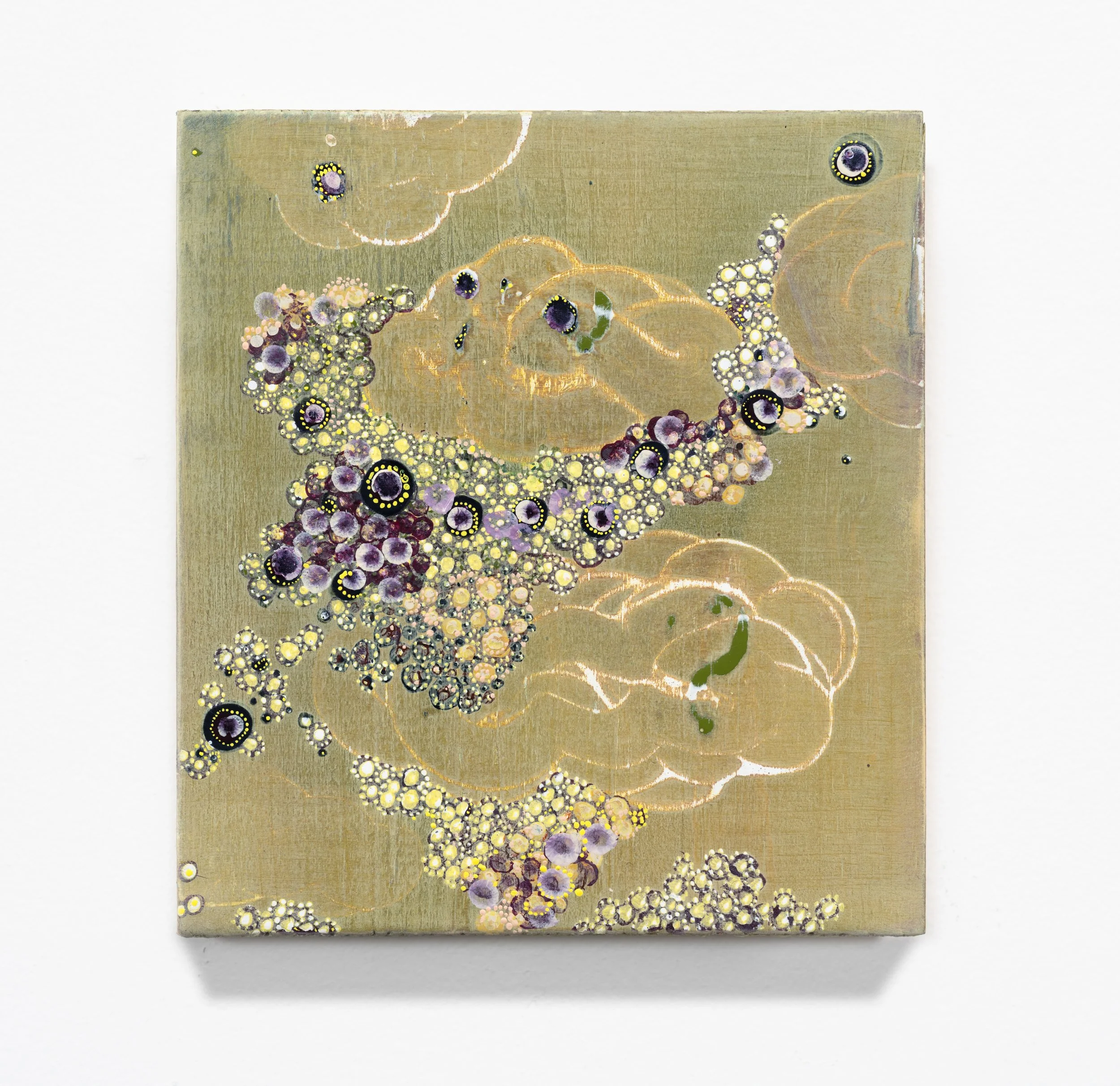 From Wind or Sky or Myth (array) 2025 6 x 5.5 inches Acrylic on raw pine