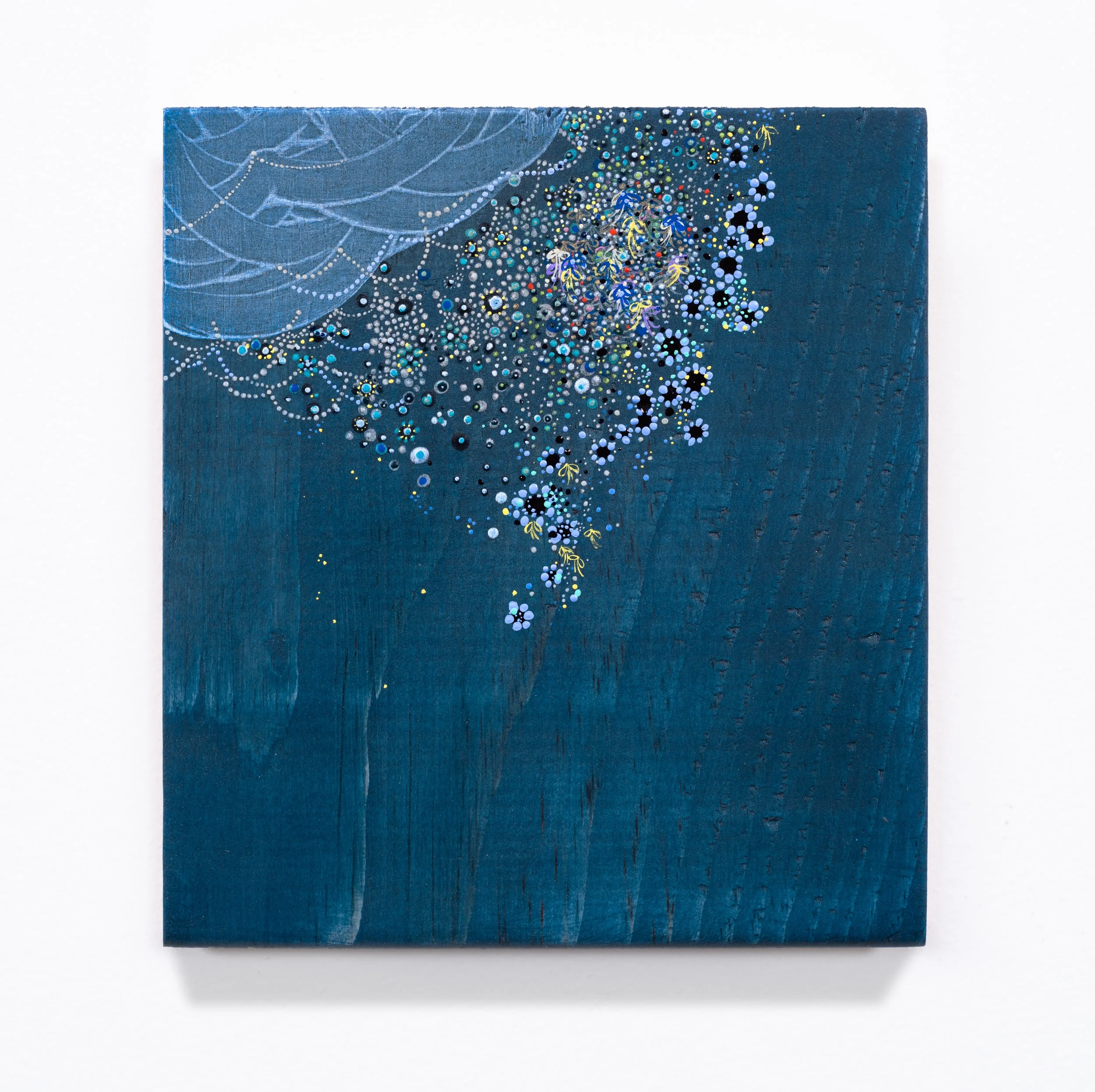 From Wind or Sky or Myth (pixie dust) 2026 6 x 5.5 inches Acrylic on raw pine