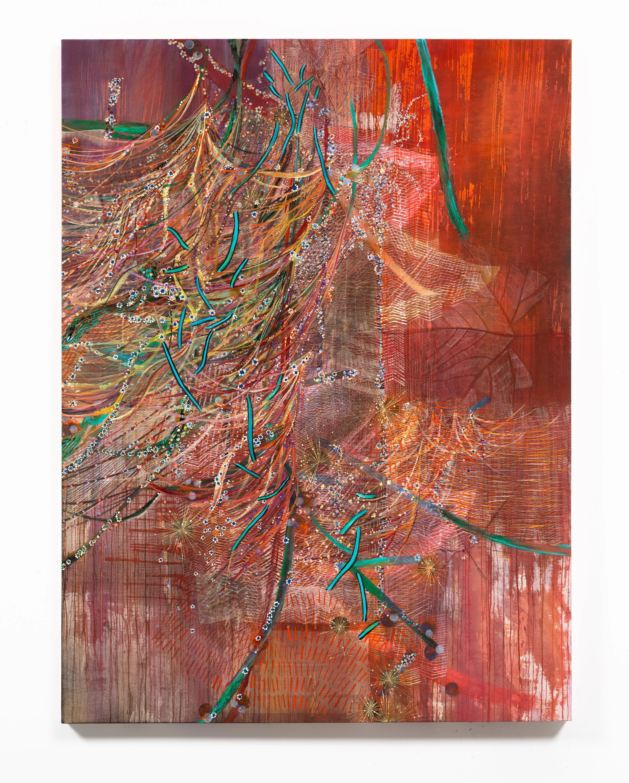 2026 63 x 47 inches Graphite and acrylic on raw canvas