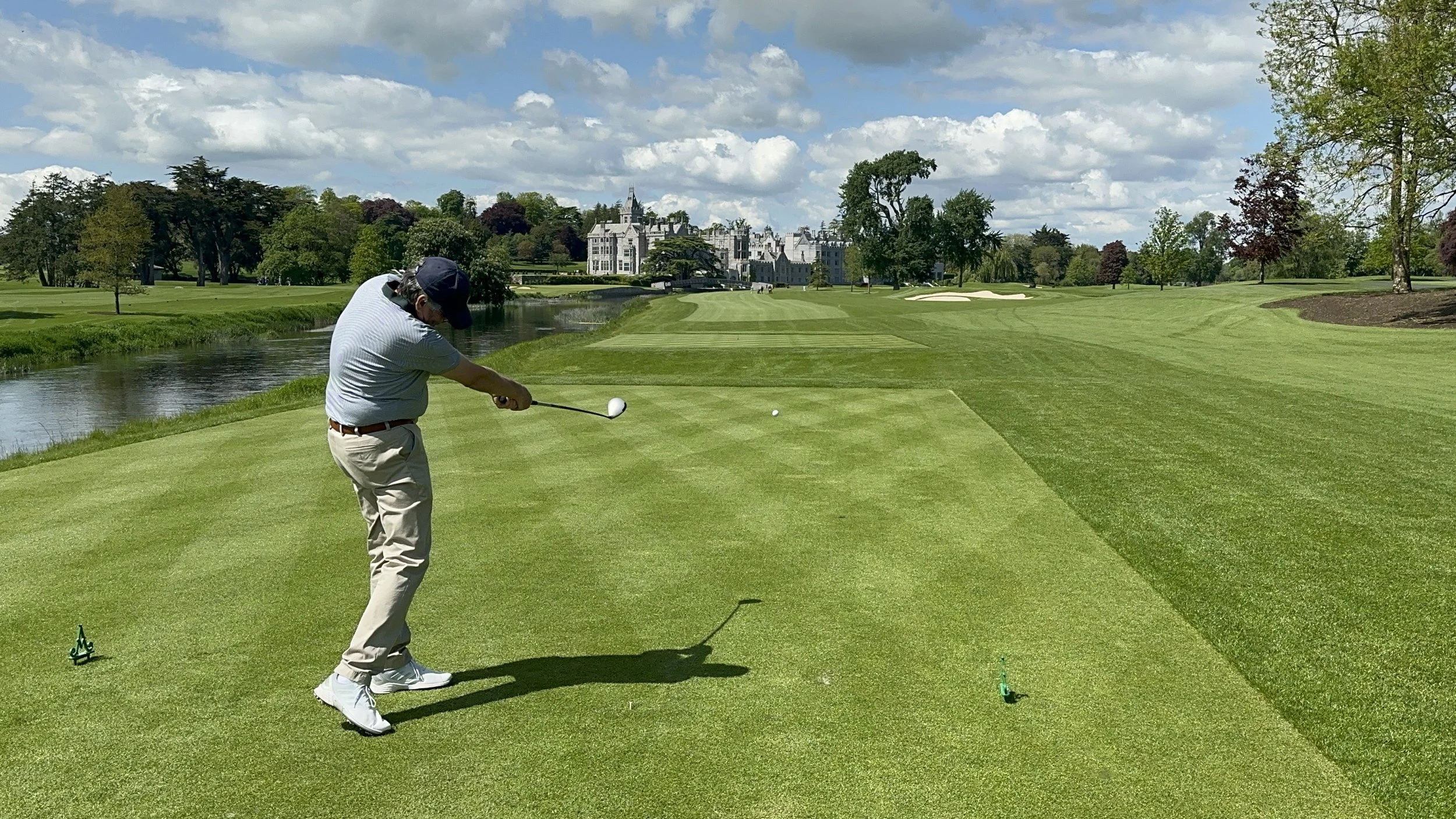   Steve teeing off on 18 at Adare Manor, the last hole of the trip.  