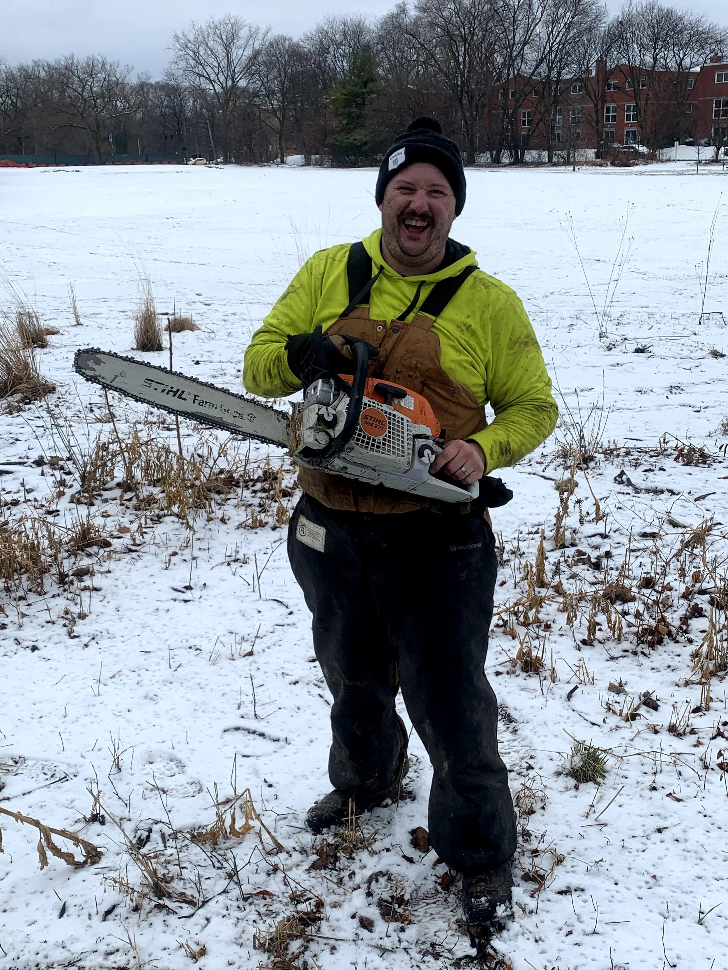   The author, with chainsaw.  