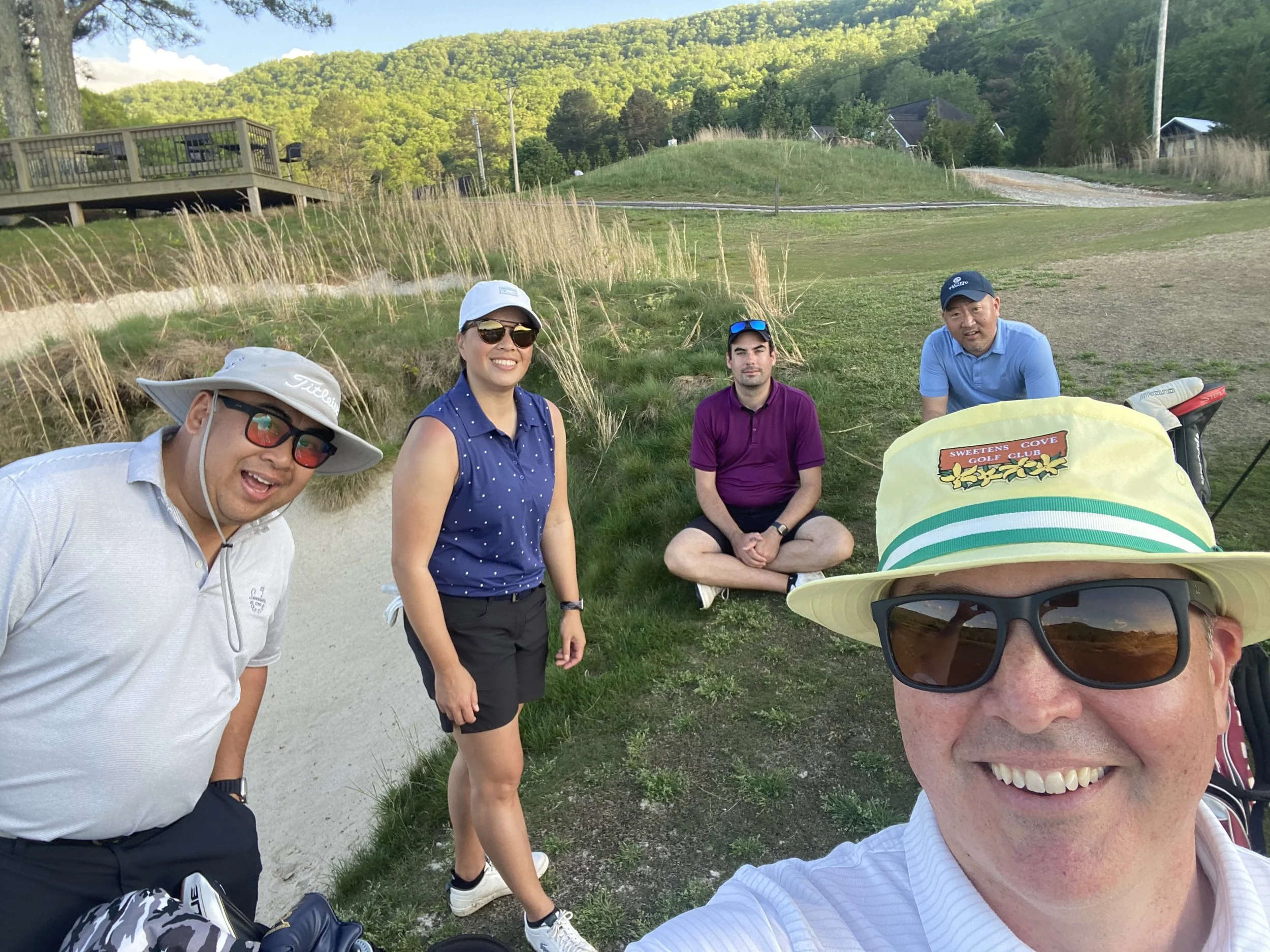   The author with fellow NewClub members at Sweetens Cove.  