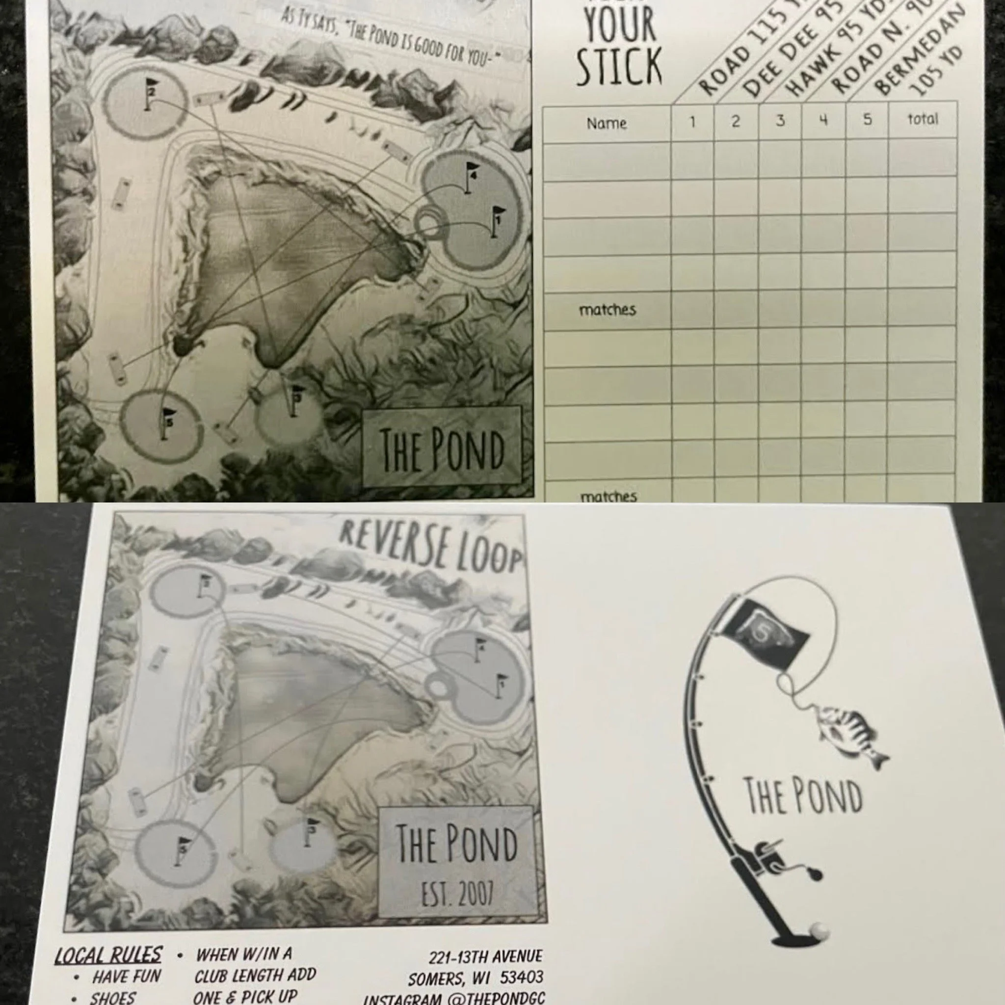   The Pond’s scorecard.   