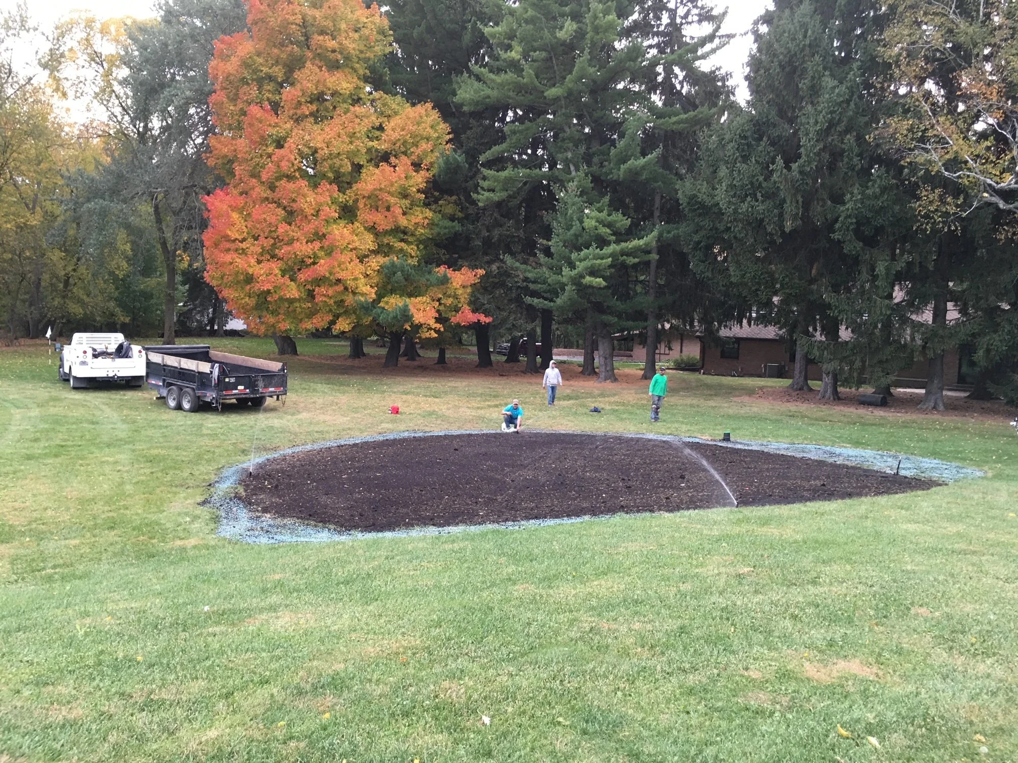   Early days, building the Bermedan green.  