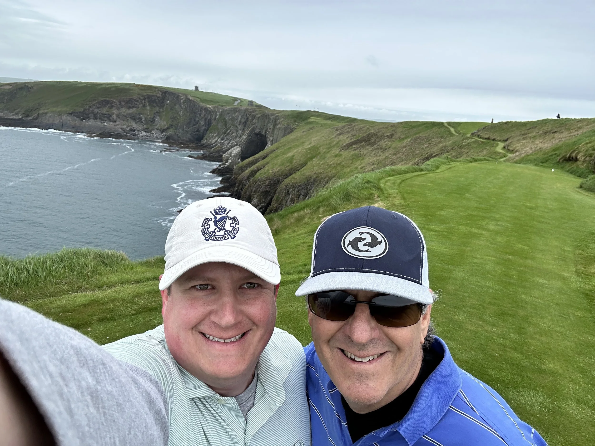   The author and his father at Old Head in Ireland.  