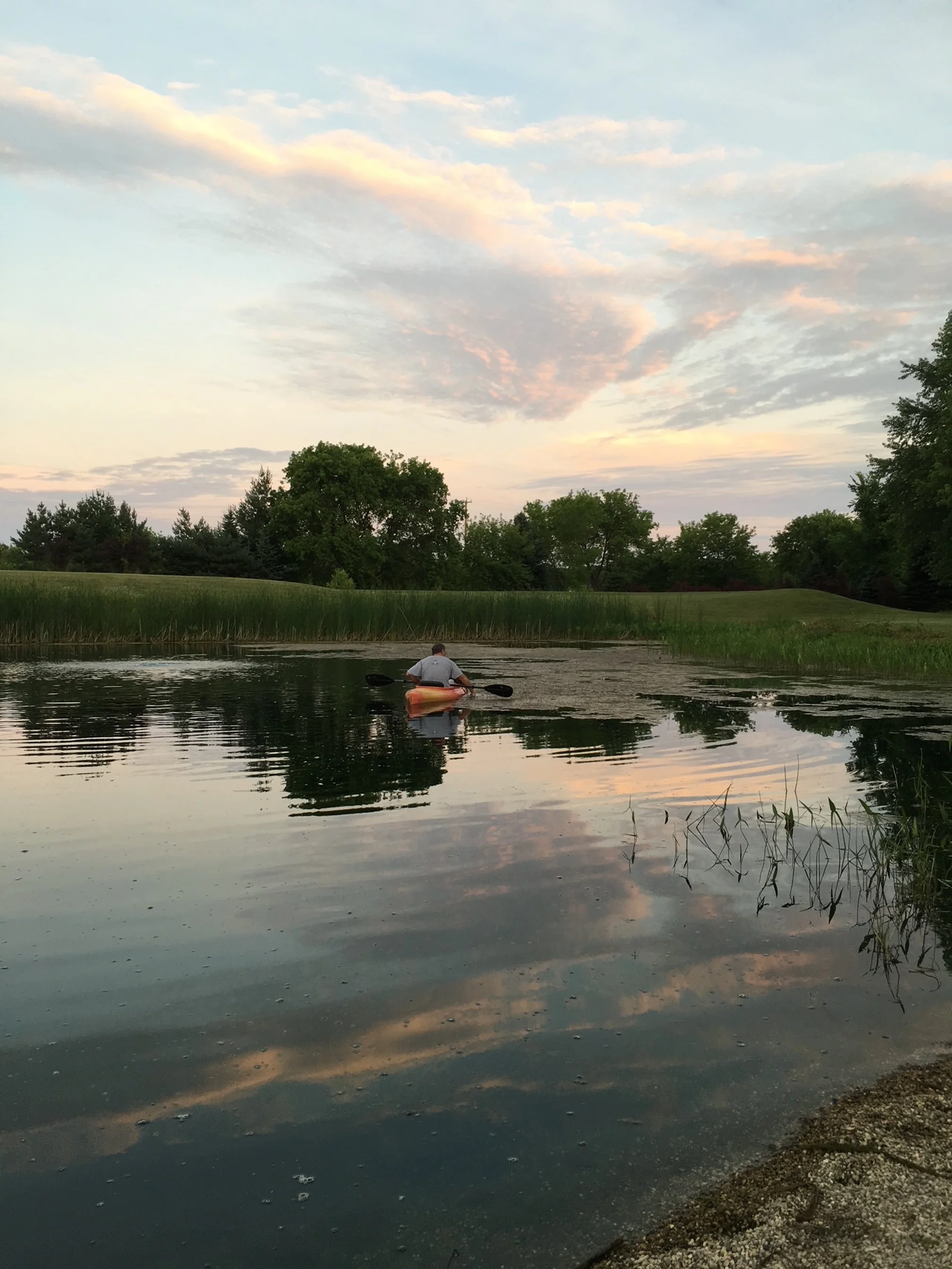   Kayak fishing therapy at The Pond.  