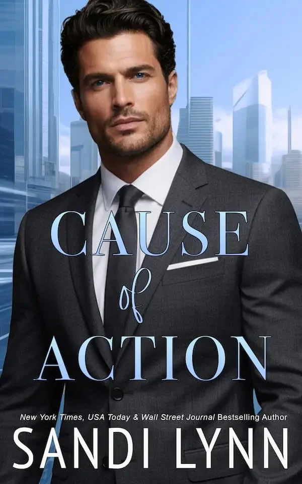 Cause of Action ebook cover featuring handsome man in dark suit