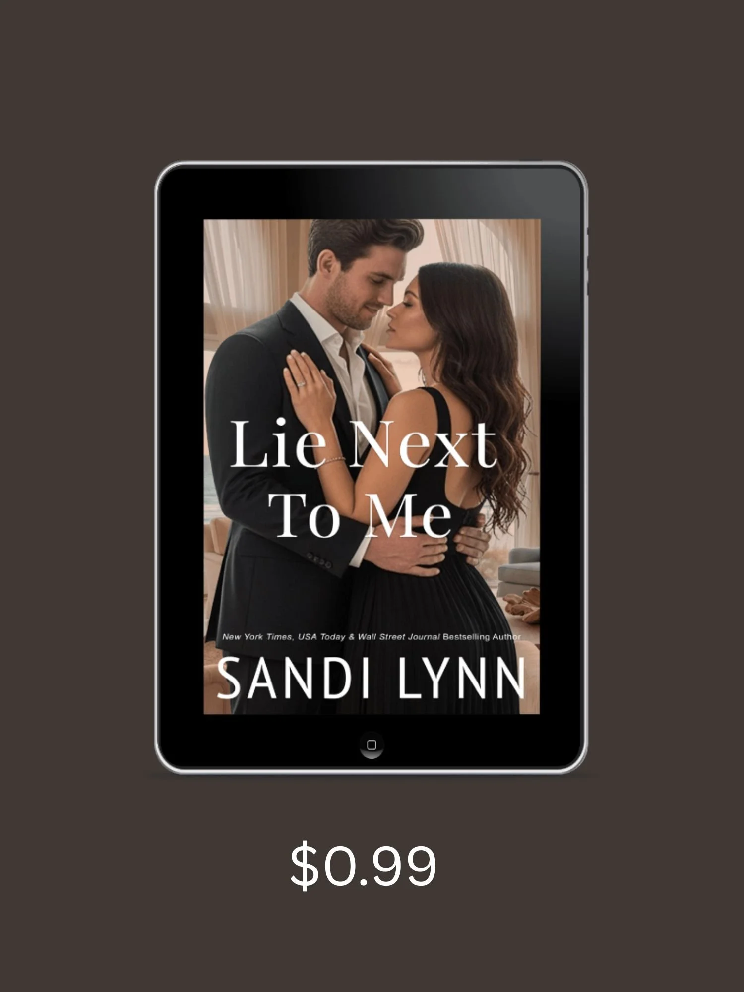 Billionaire man gazing into woman's eyes with curtains as backdrop