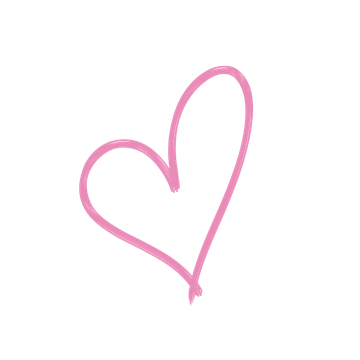 Pink hand-drawn heart graphic